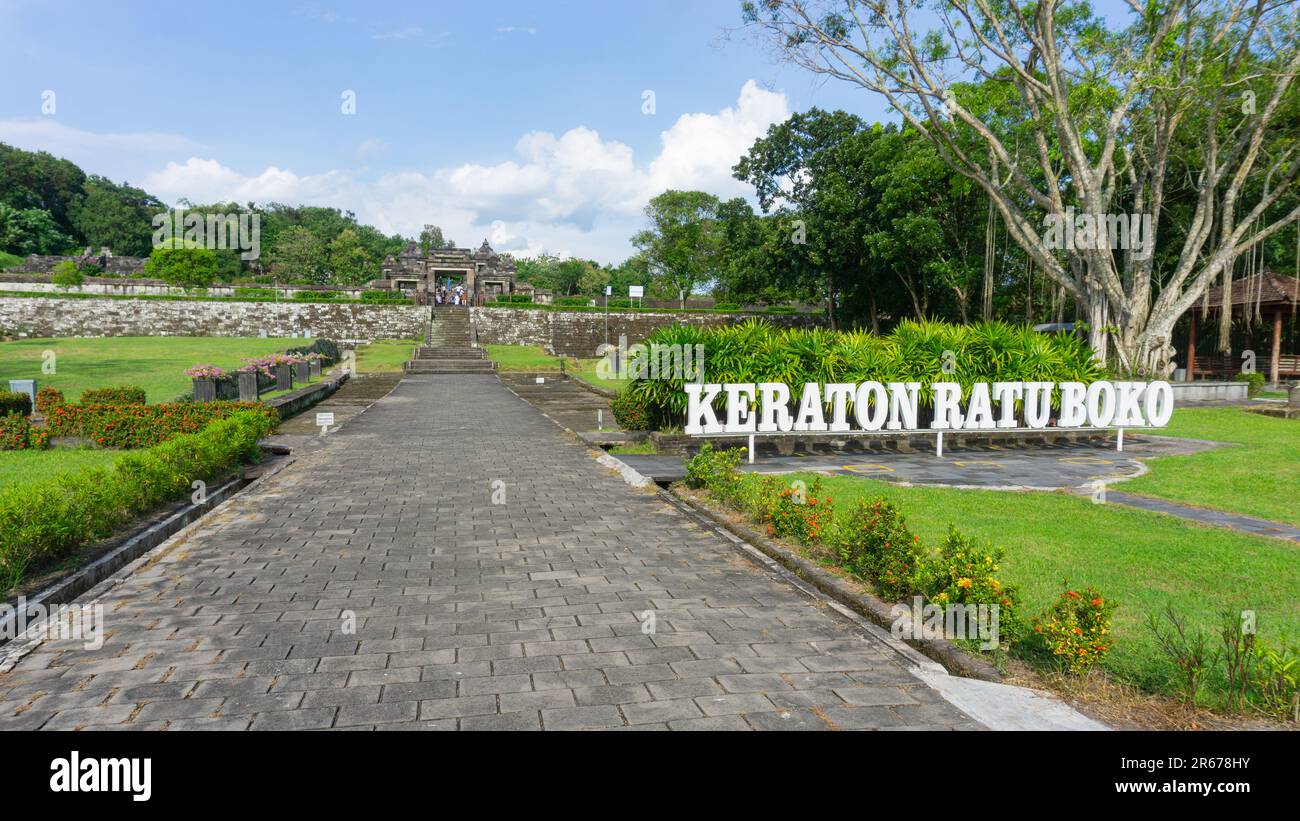 Keraton Ratu Boko Temple, Sleman, Yogyakarta iconic turism. Stock Photo