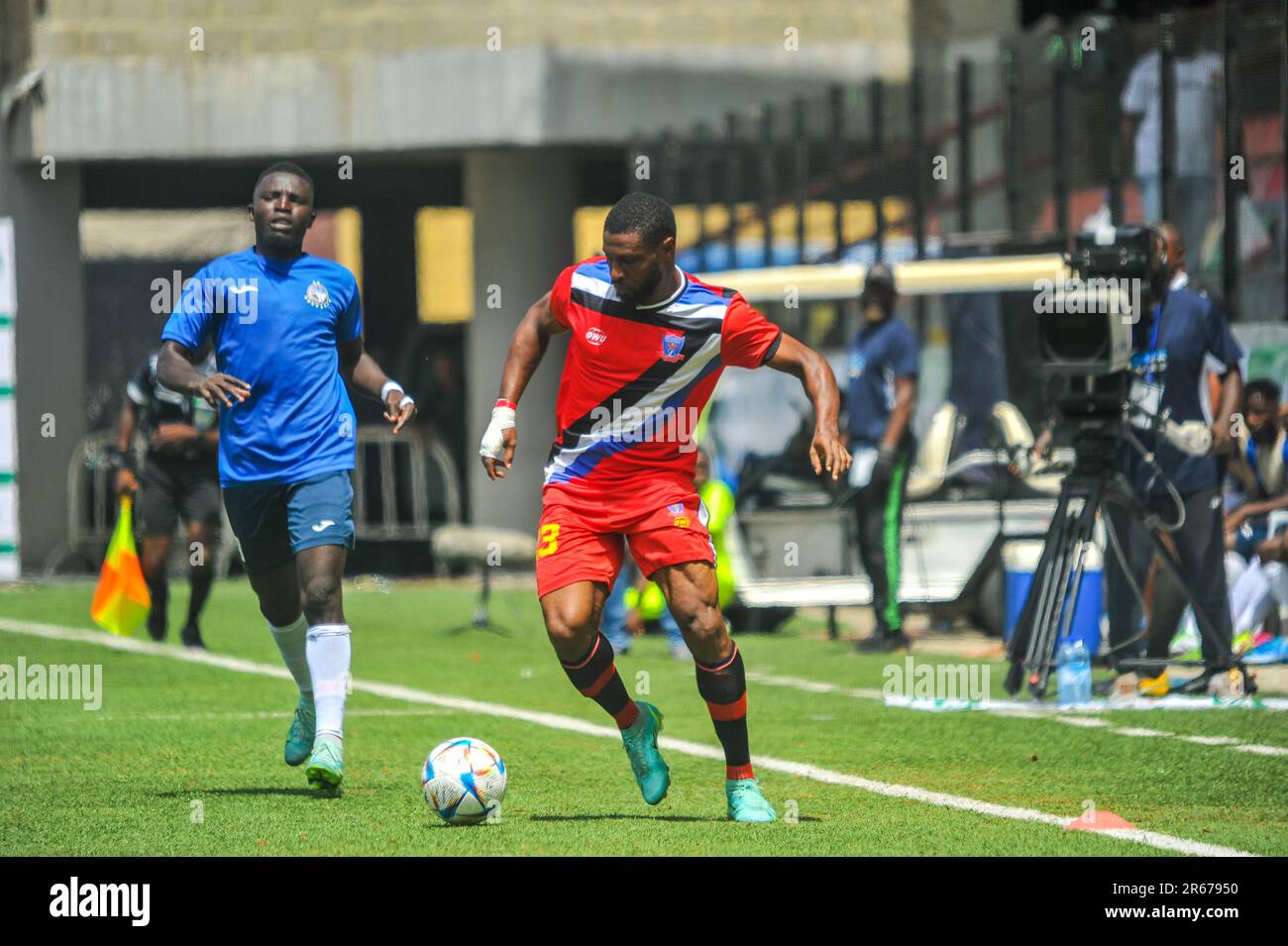 The Nigeria Professional Football League (NPFL) - Super League match between Lobi Stars and Enyimba at Mobolaji Bank, Anthony Stadium. Lagos, Nigeria. Stock Photo