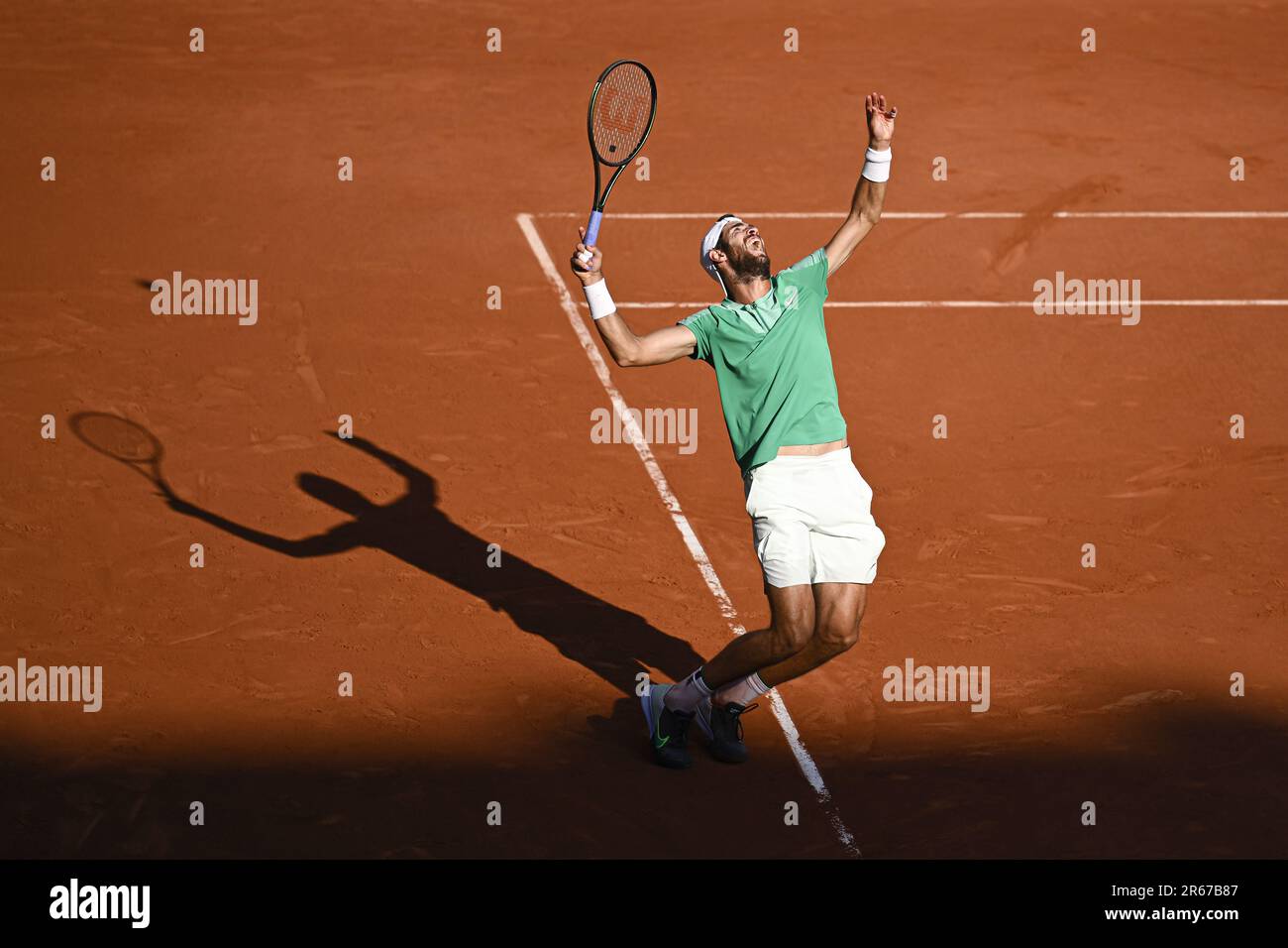 Paris, France - 07/06/2023, Karen Khachanov during the French Open, Grand  Slam tennis tournament on June 6, 2023 at Roland Garros stadium in Paris,  France. Photo Victor Joly / DPPI - Photo: