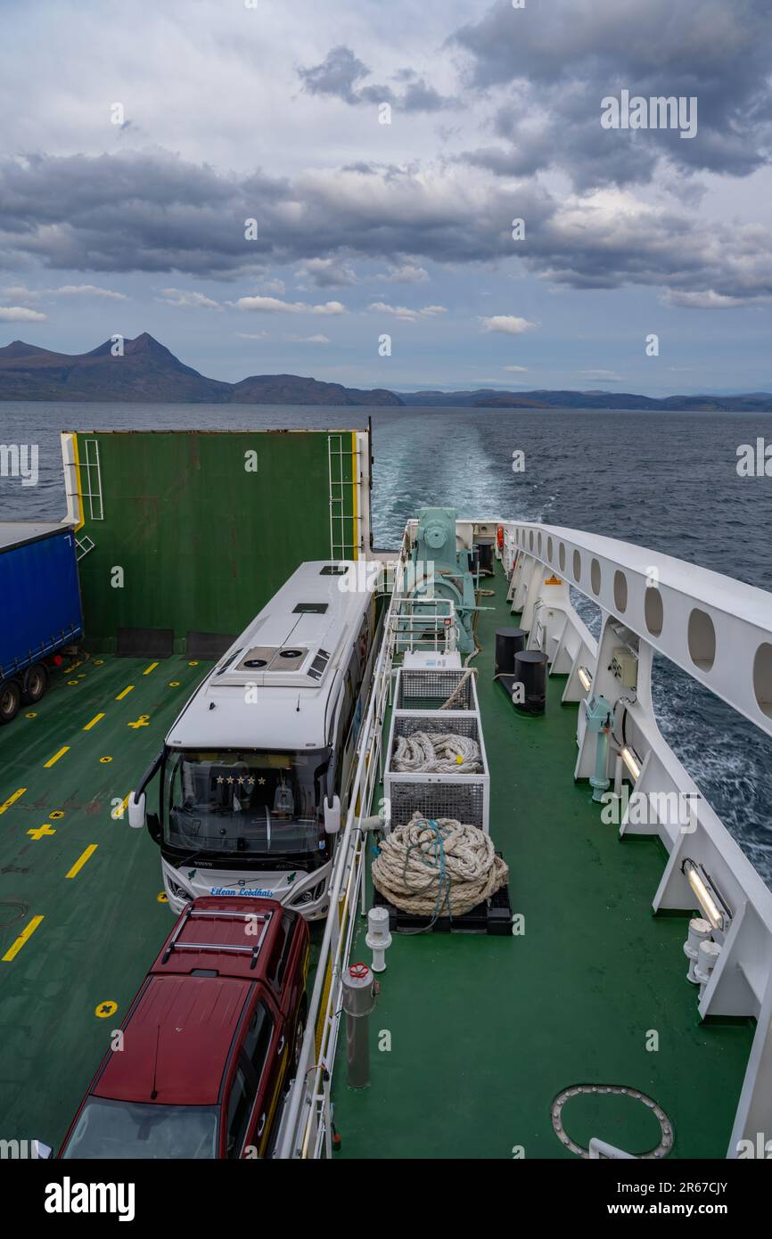 The west coast of Scotland near Ullapool from the car deck of the Lewis
