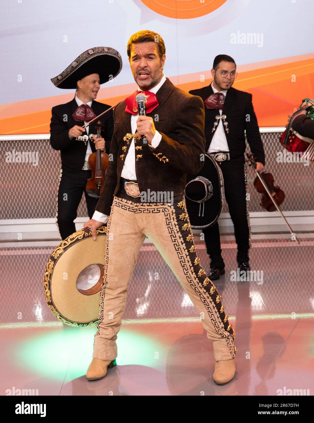 DORAL, FLORIDA - JUNE 7: Pablo Montero is seen during Univision “Despierta America” morning show on June 7, 2023 in Doral, Florida. (Photo by Alberto E. Tamargo/Sipa USA) Stock Photo