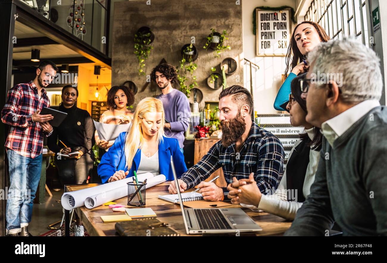 Group engineers architects working together hi-res stock photography ...