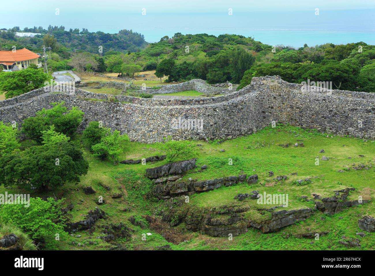 Nakijin Castle Ruins Stock Photo