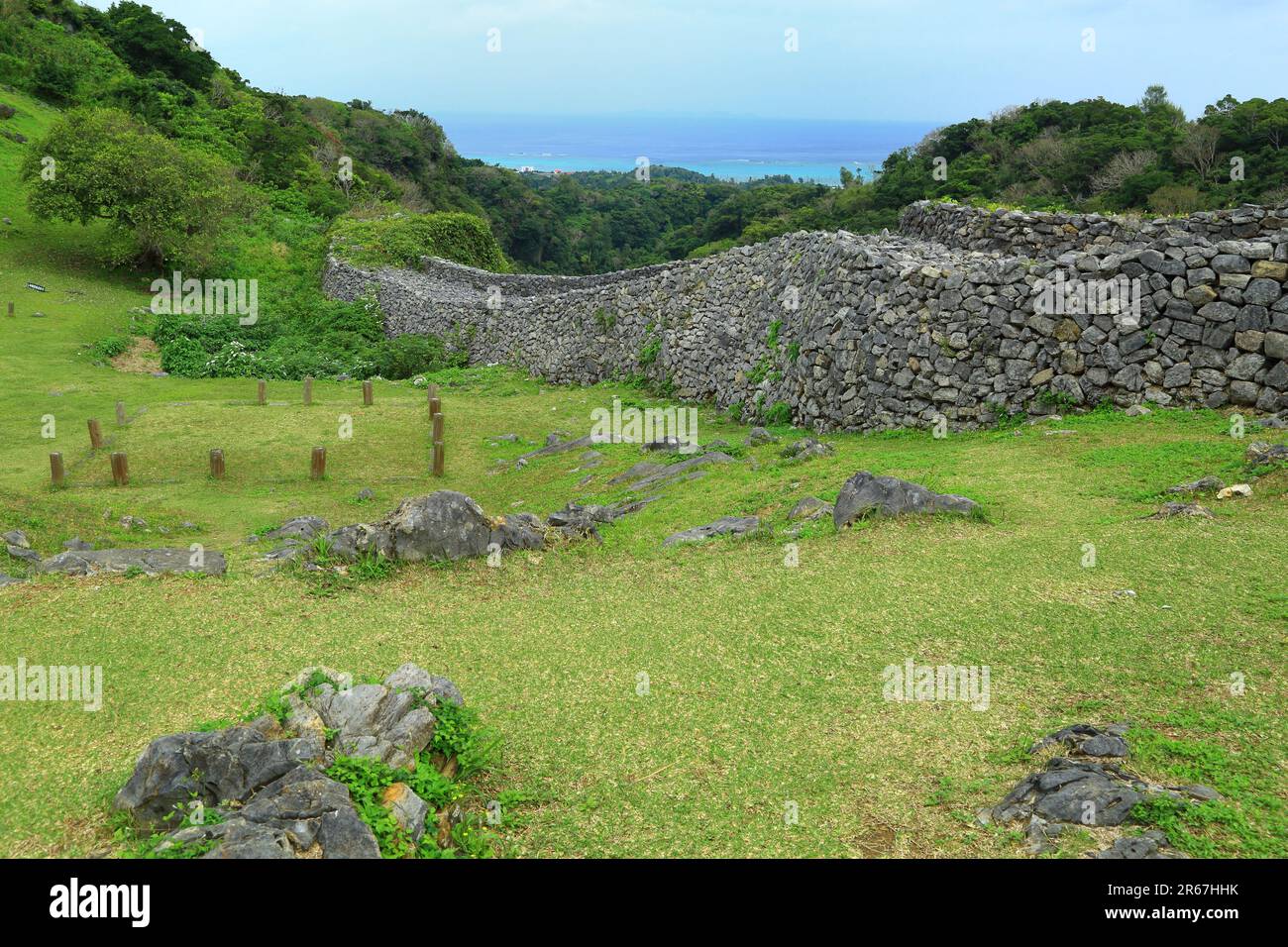 Nakijin Castle Ruins Stock Photo