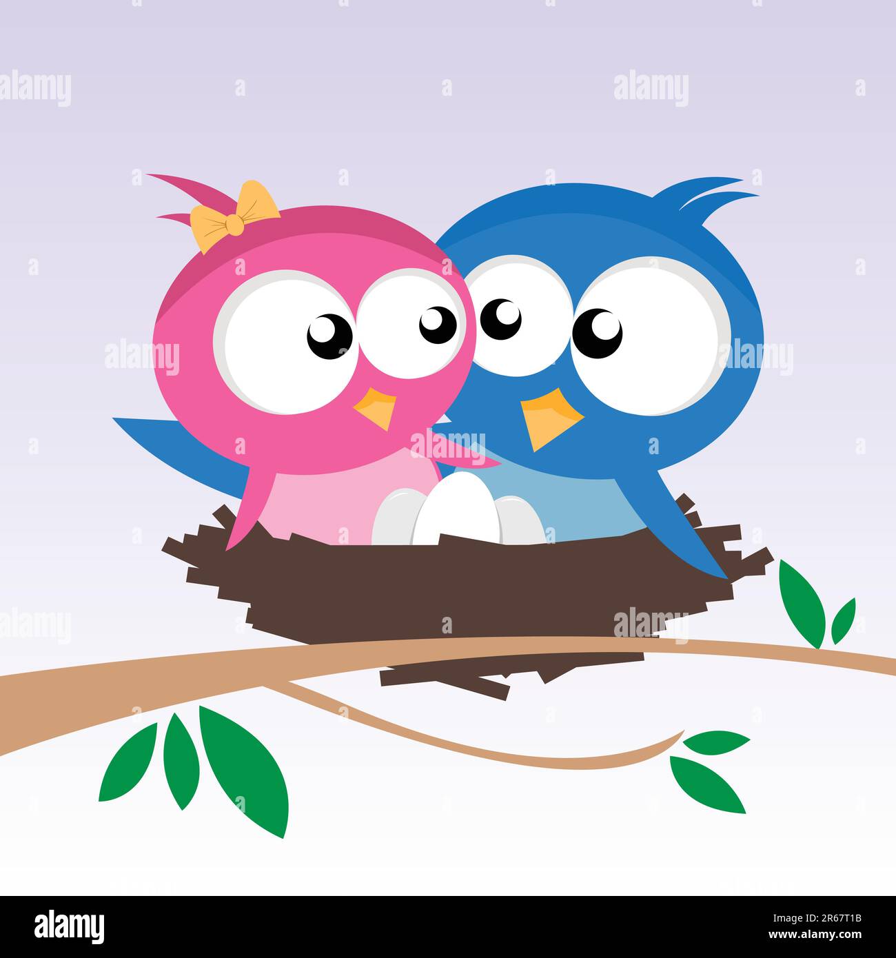 vector illustration of two birds in love Stock Vector Image & Art - Alamy