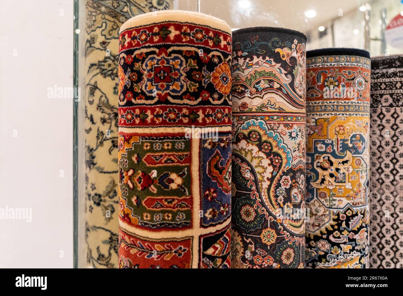 Beautiful rugs for sale at a market or mall in Nairobi Kenya, East