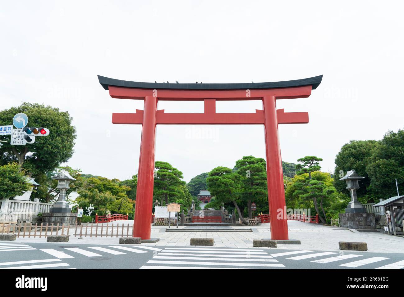 Tsuruoka Hachimangu Shrine and Otorii Gate Stock Photo - Alamy