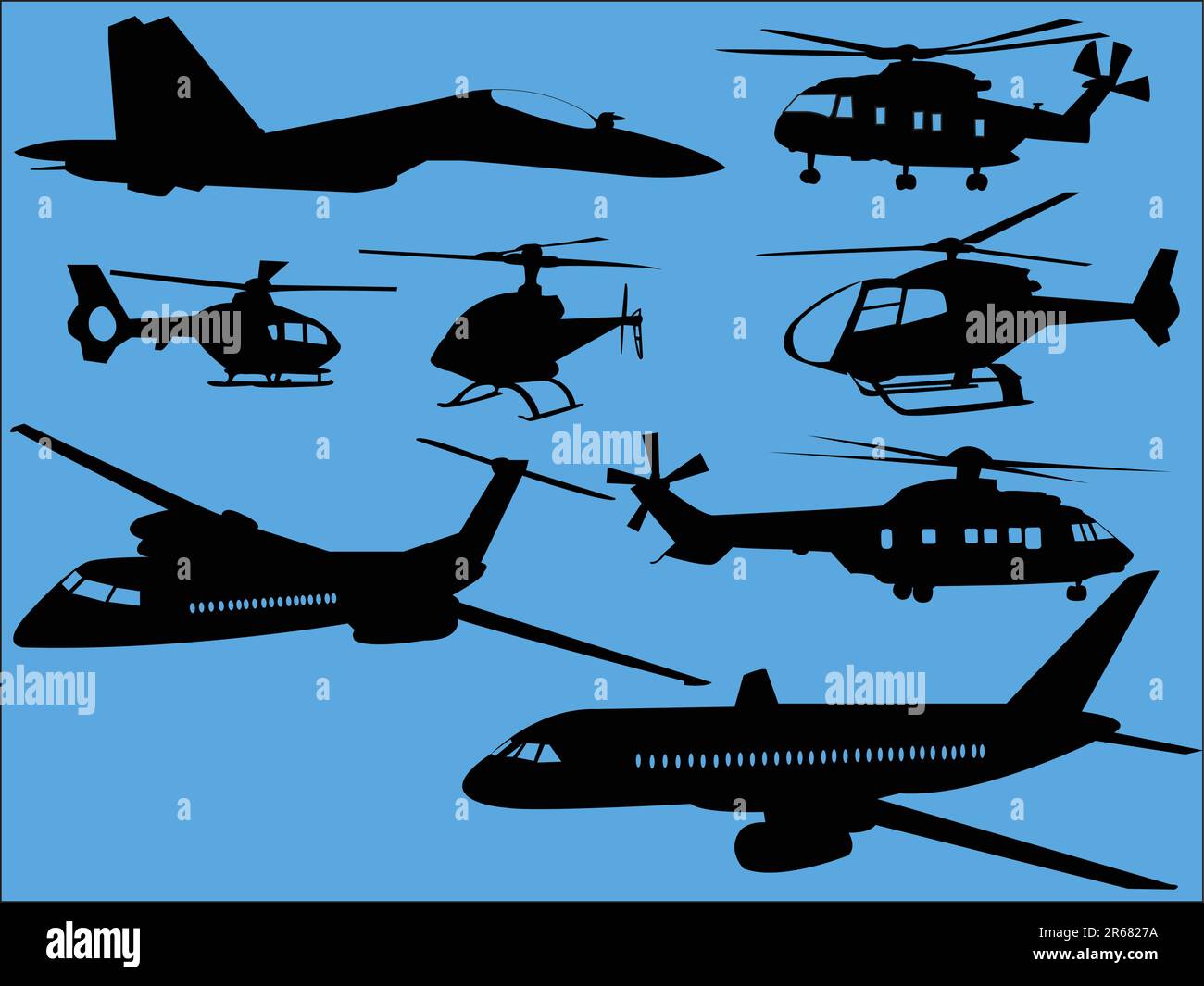 big collection of flying vehicle - vector Stock Vector