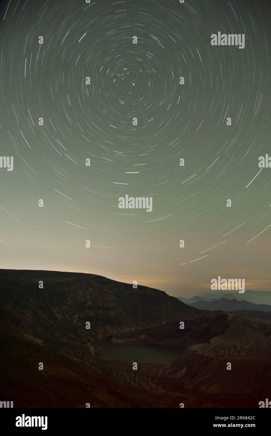 Star Trails in Zao's Gogama Stock Photo Alamy