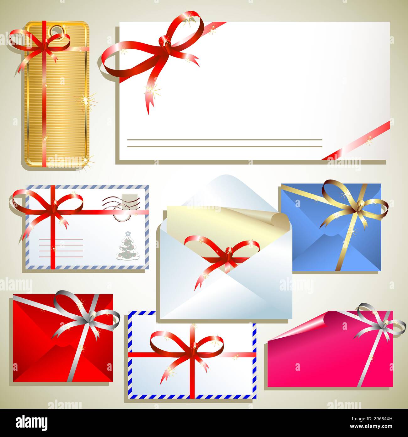 tags with bow, this illustration may be useful as designer work Stock Vector