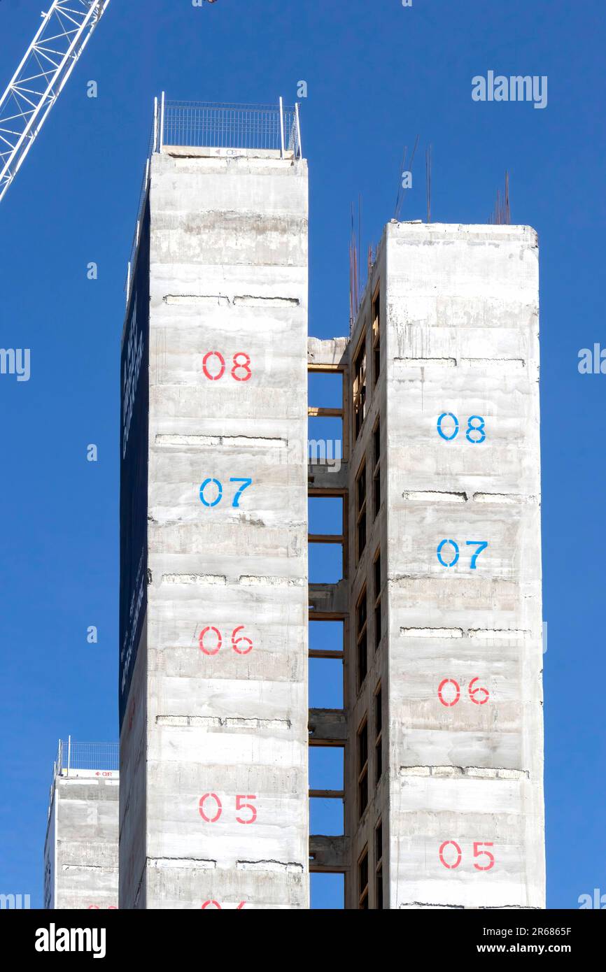 concrete lift cores on new building development construction by