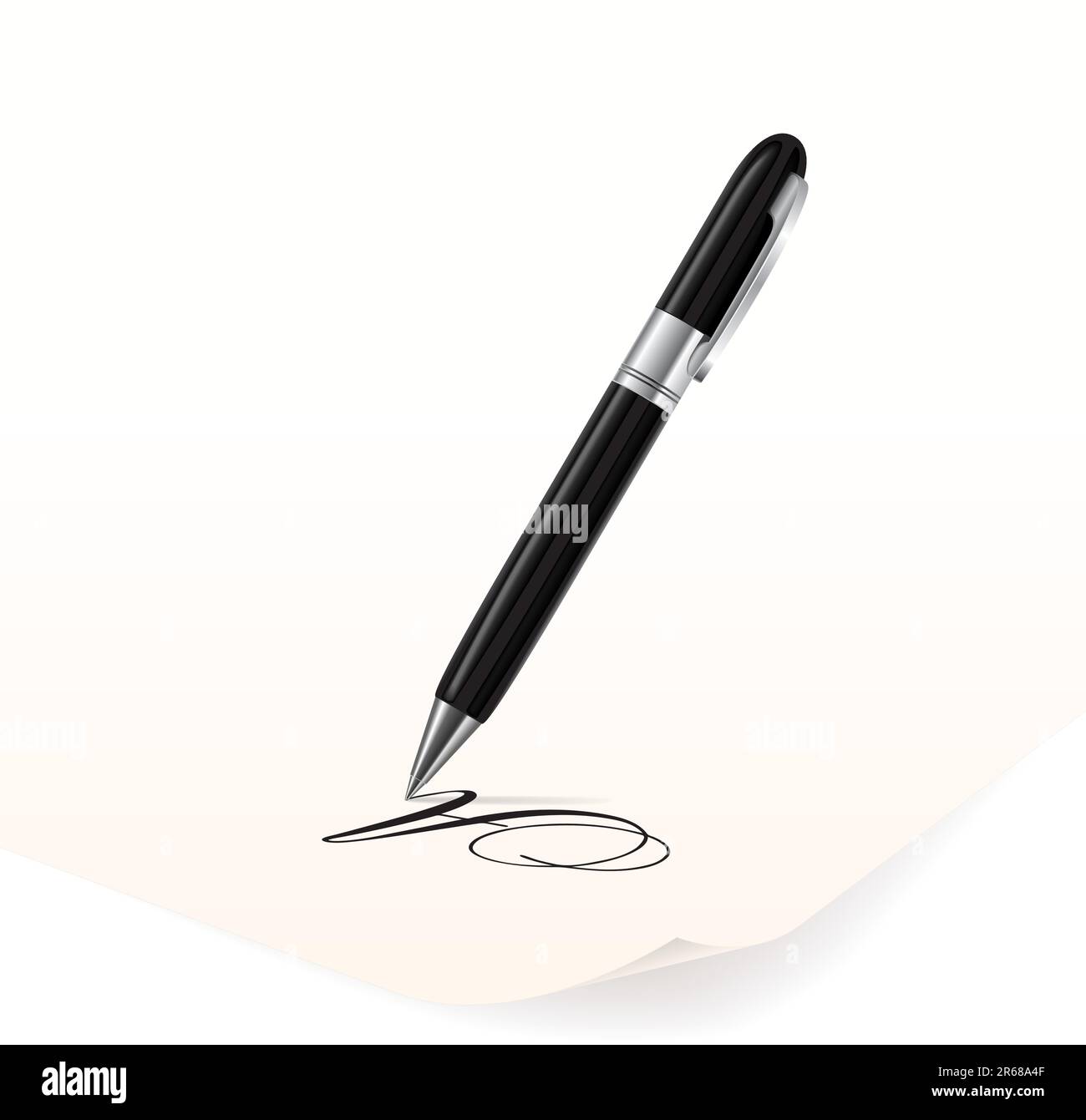 Vector Image Of Black Pen Writing On Paper Stock Vector Image Art Alamy hand-with-pen-writing-on-paper-vector-black-outline-isolated-on-white
