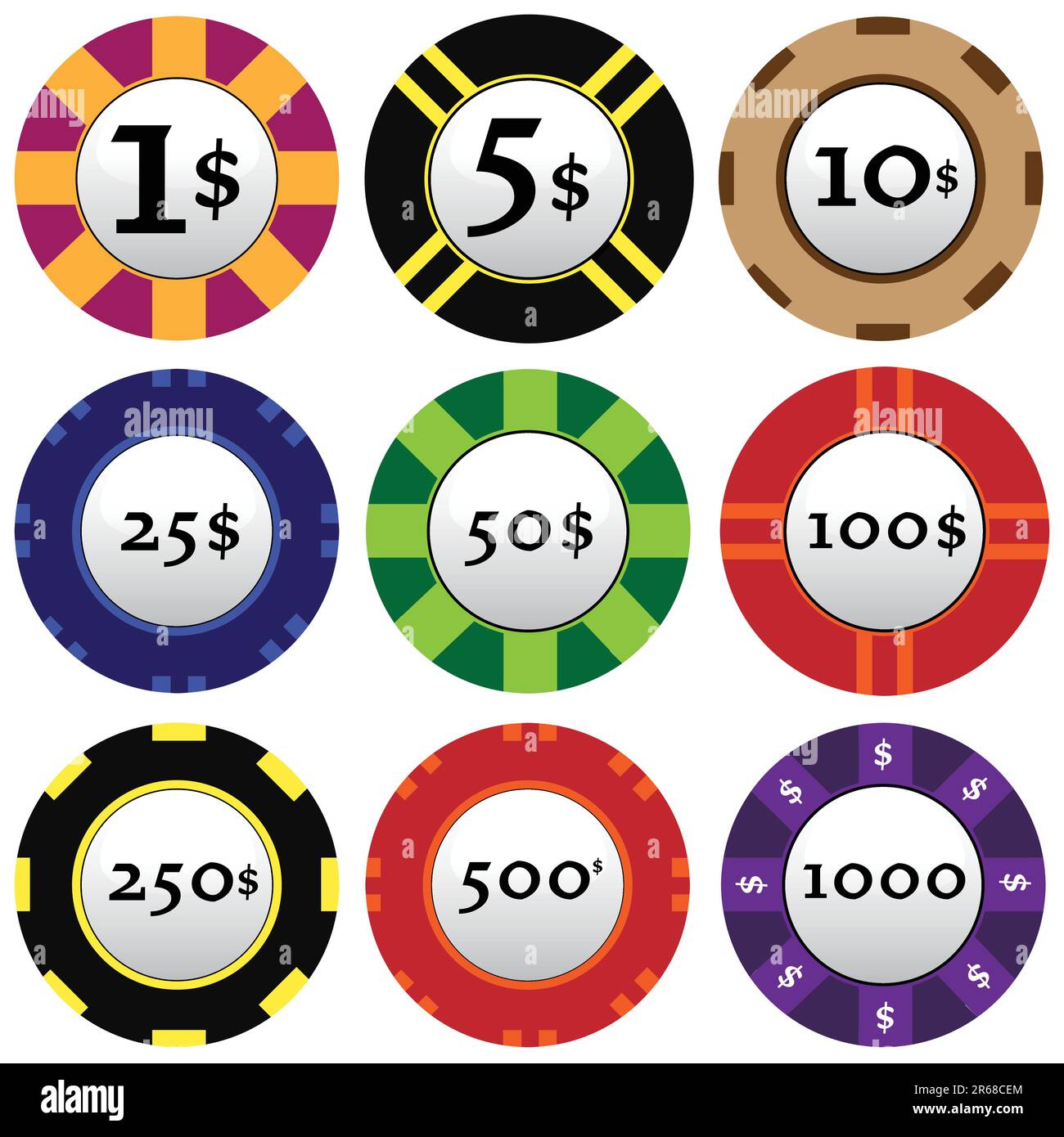 vector set of some gambling chips Stock Vector Image & Art Alamy