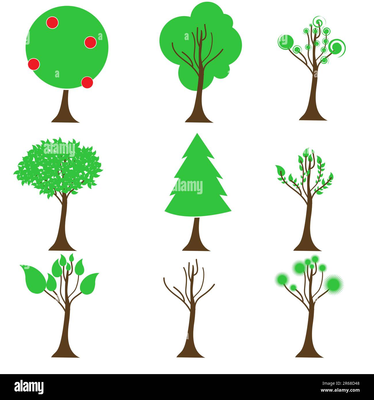 illustration of set of different tree icon Stock Vector Image & Art - Alamy