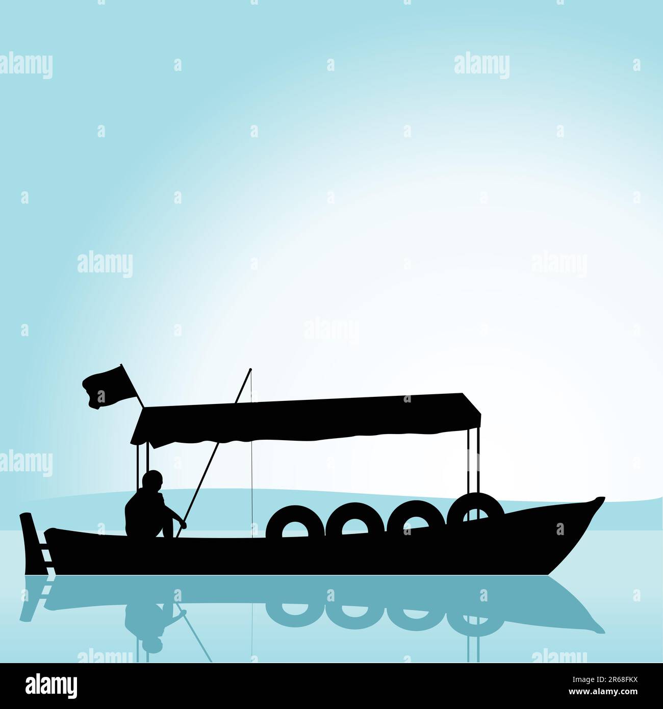 vector illustration of a fishing boat Stock Vector