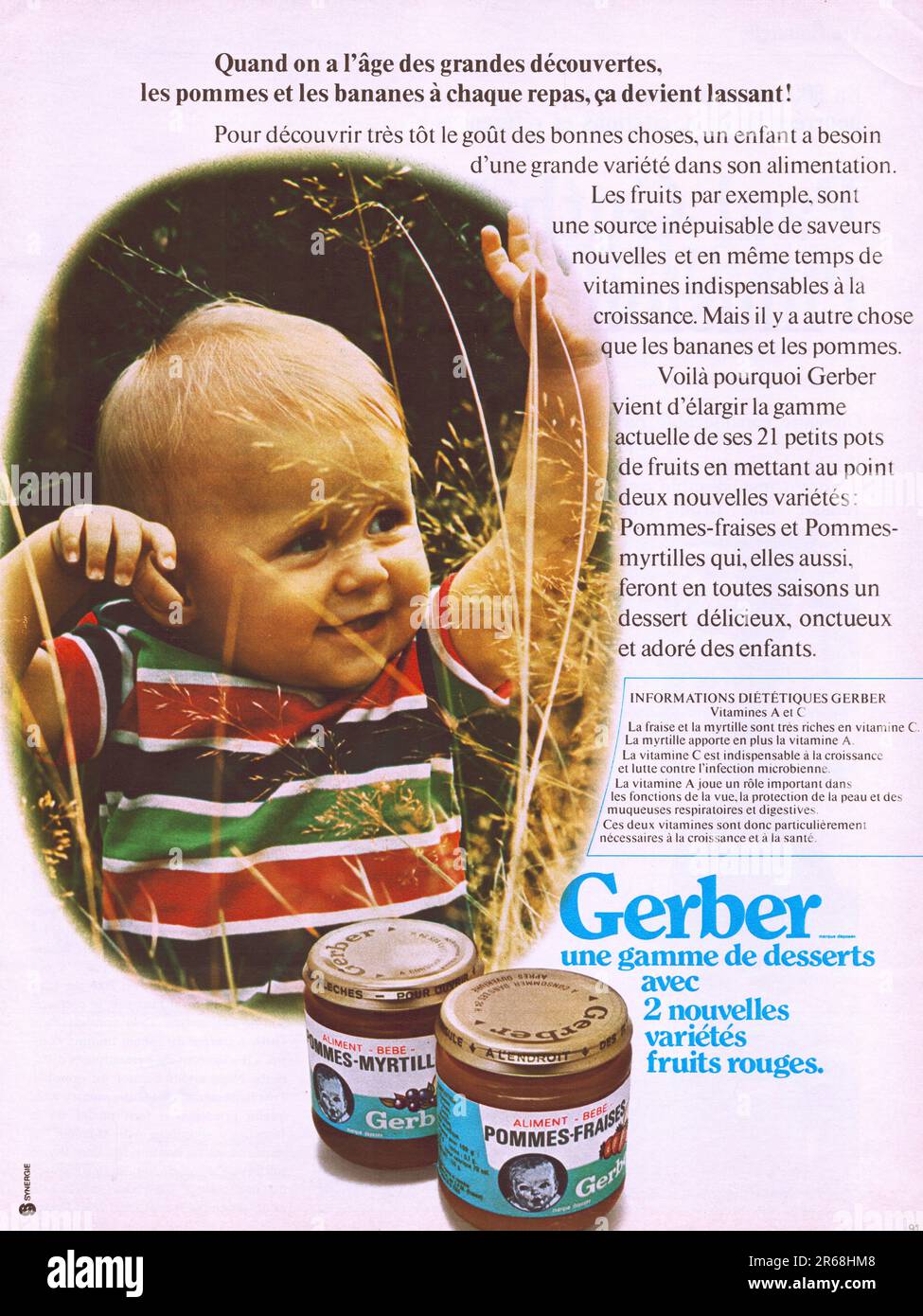 Gerber desserts advertisement Gerber fruits rouges publicite Gerber