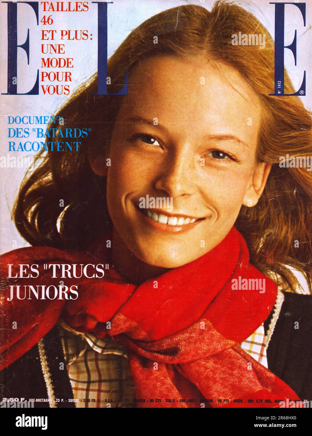 ELLE French edition January 1973 Elle cover 1973 Elle France front page Elle  first page Elle magazine for women Stock Photo - Alamy