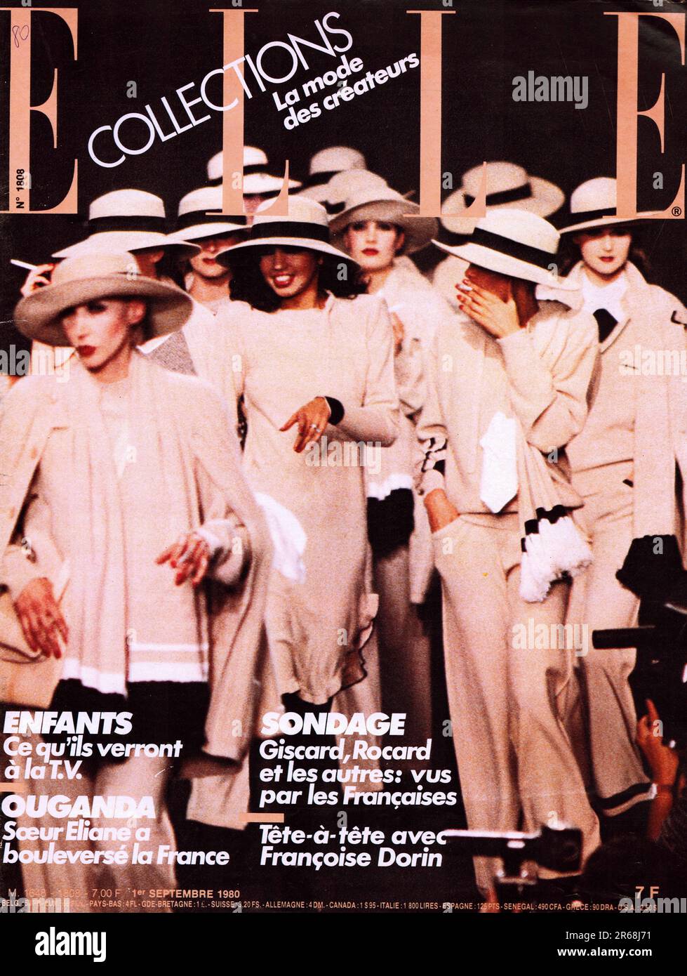 Elle france magazine cover 1980 hi-res stock photography and
