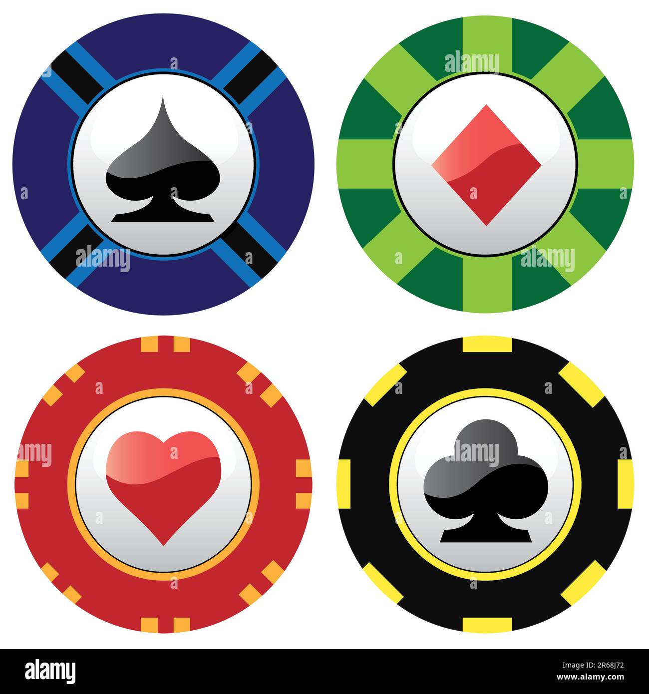 vector set of some gambling chips Stock Vector