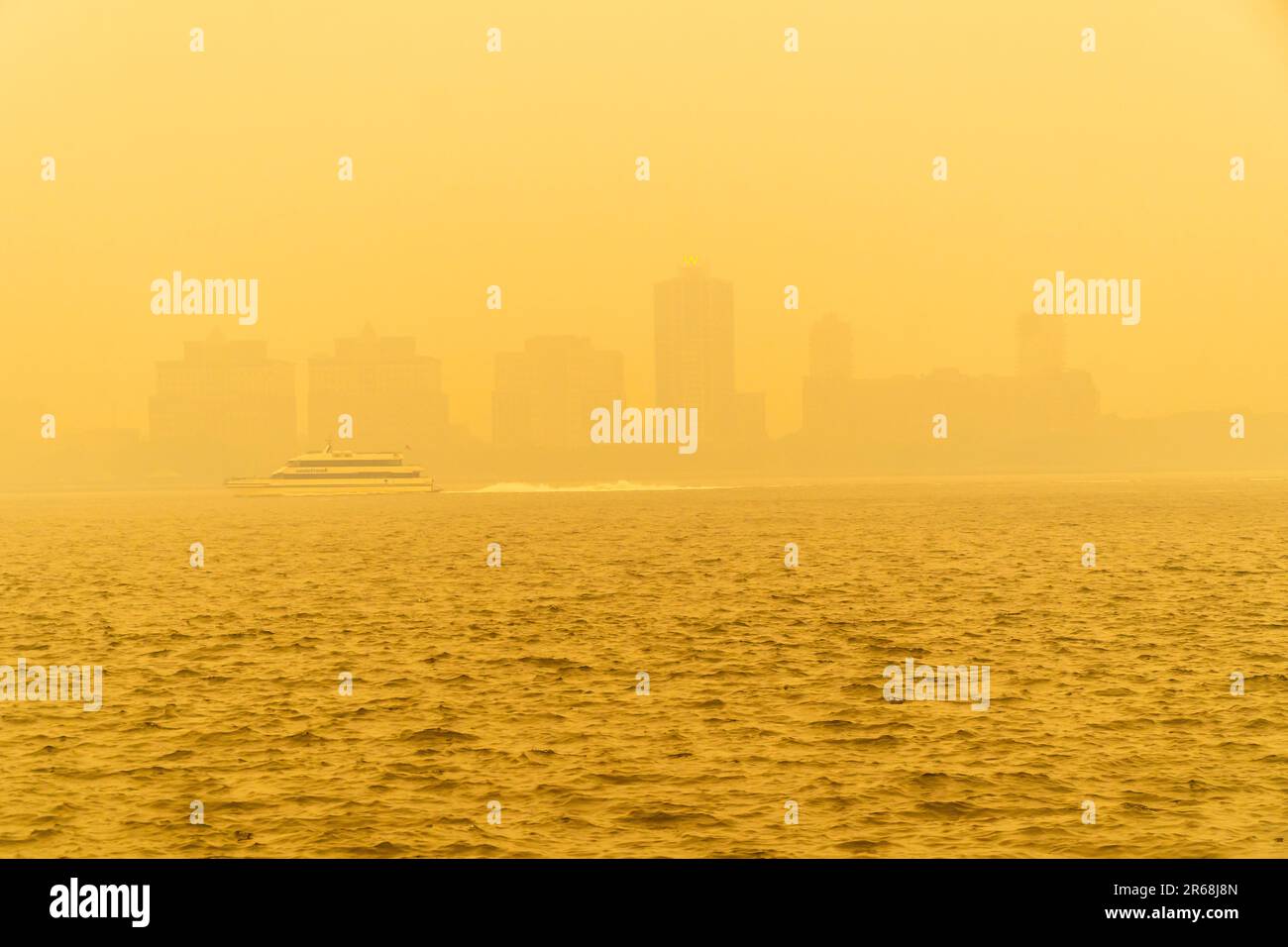 Smoky haze covers New Jersey on Wednesday, June 7, 2023. Smoke from