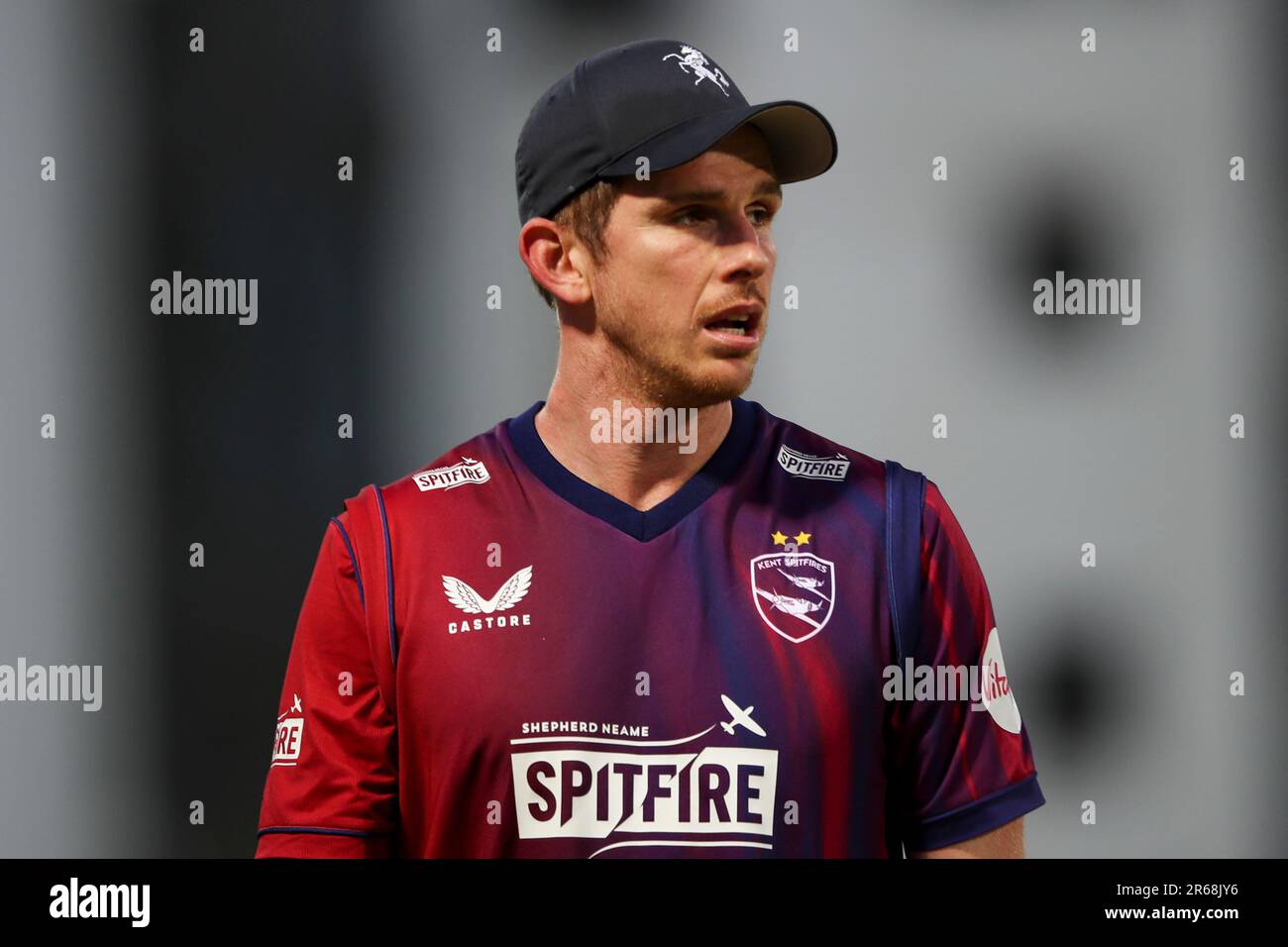 Fred Klaassen Kent cricket bowler during the Vitality T20 Blast match between Kent County Cricket Club and Essex at the St Lawrence Ground, Canterbury on Wednesday 7th June 2023. (Photo: Tom West | MI News) Credit: MI News & Sport /Alamy Live News Stock Photo