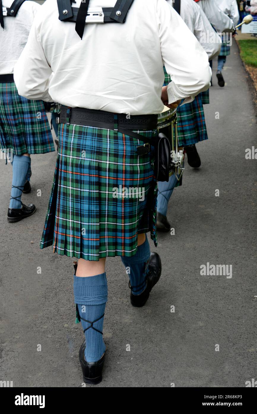 Members of the Appalachian Highlanders Pipes and Drums partiipate in a