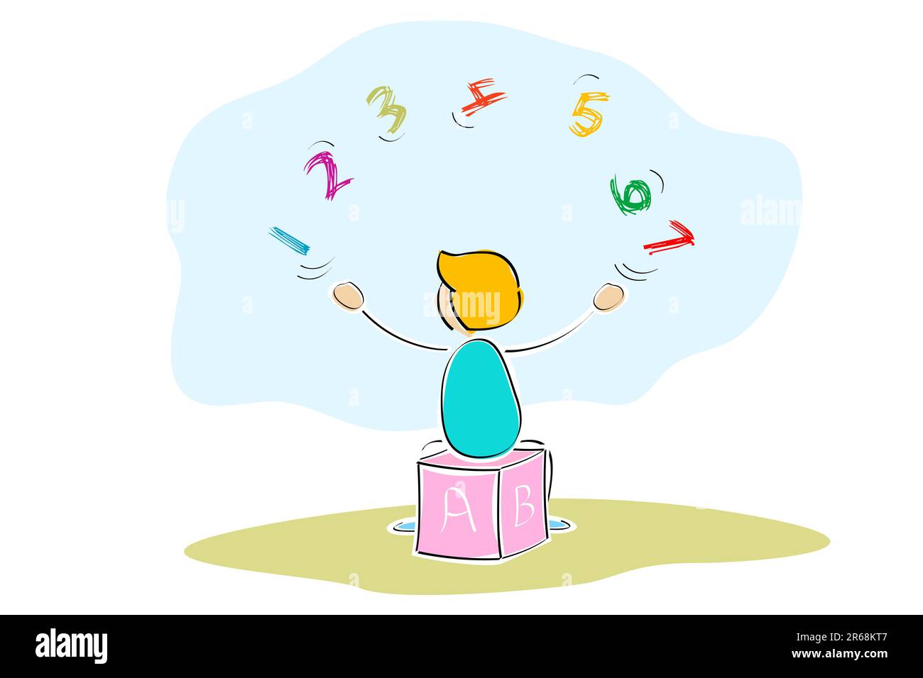 illustration of kid juggling with numbers Stock Vector Image & Art Alamy