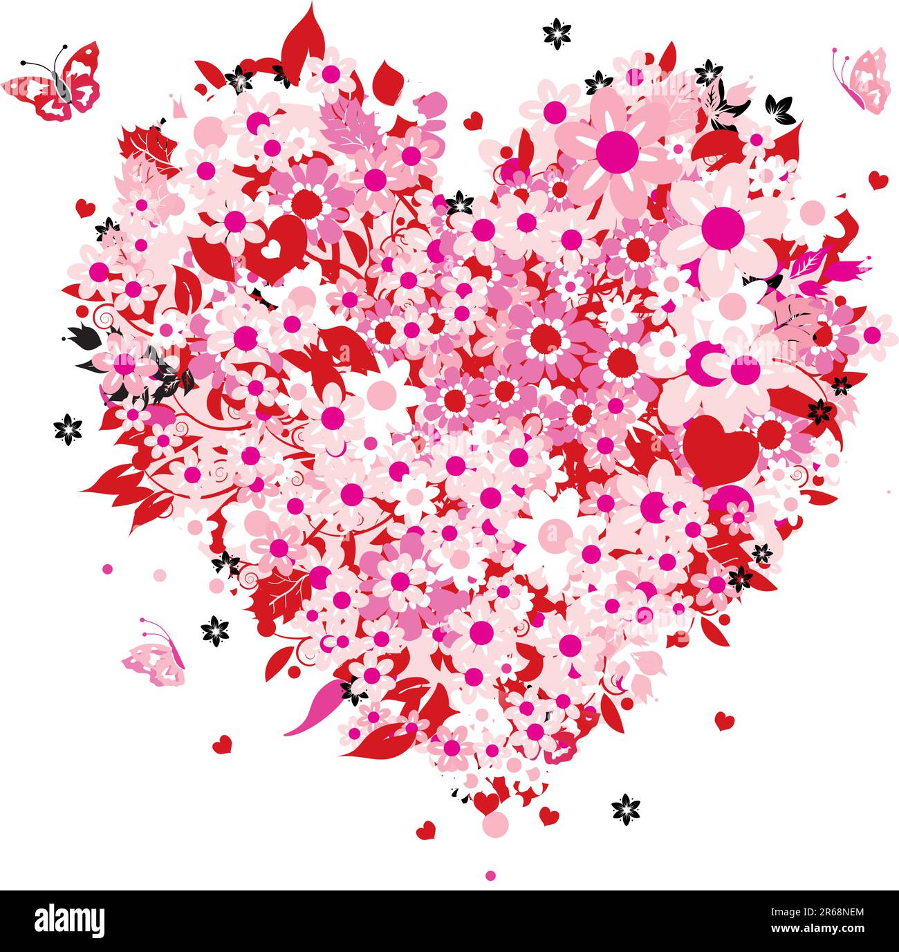 Floral heart shape Stock Vector Image & Art - Alamy