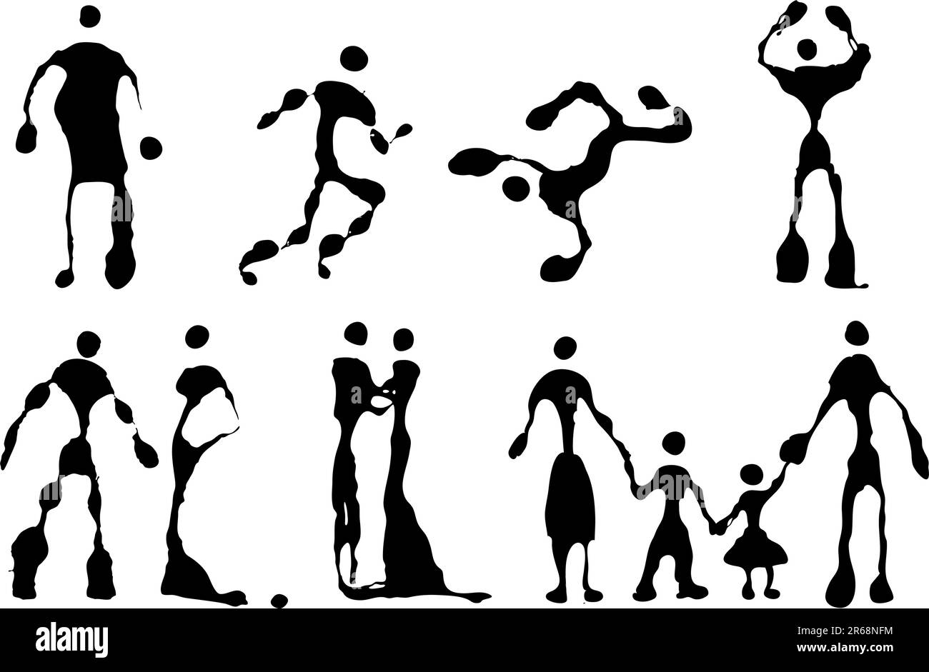 Vector set of figure black-and-white ink splash Stock Vector Image ...