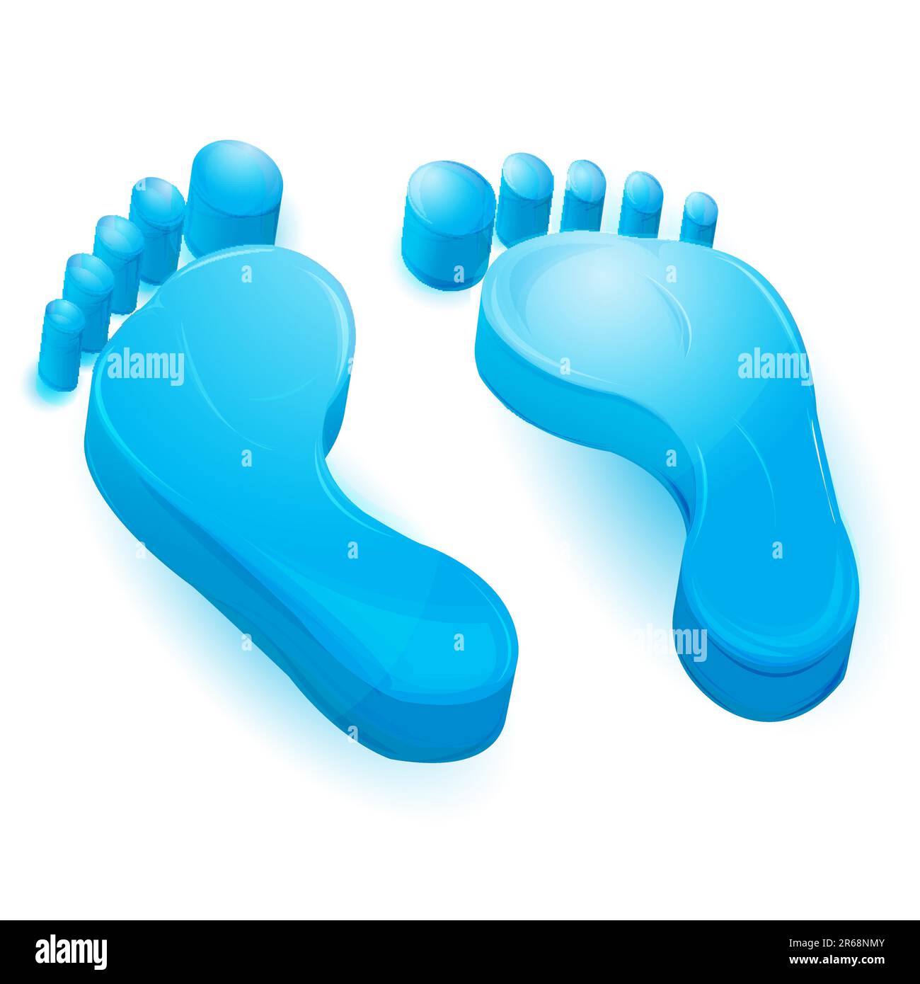 illustration of foot prints on white background Stock Vector