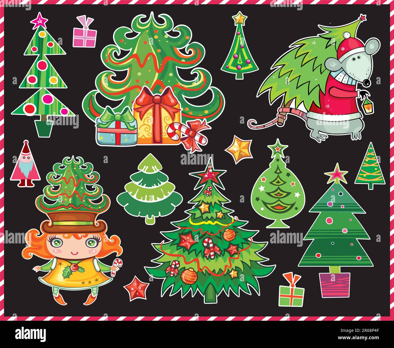 Vector set of different Christmas trees Stock Vector Image & Art - Alamy