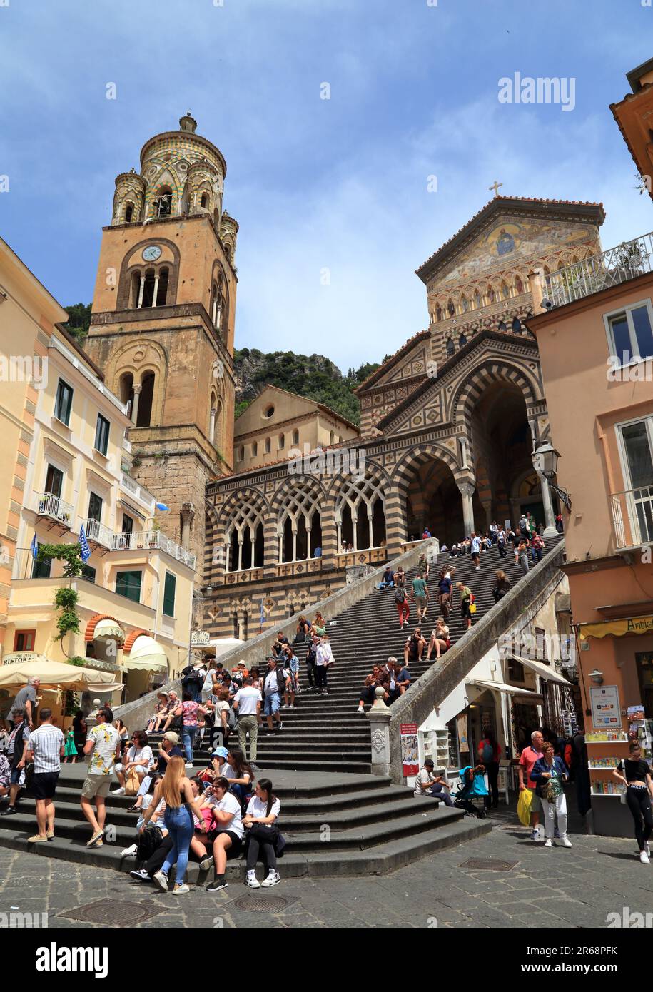 Duomo di Amalfi Cathedral, Amalfi Coast (Costiera amalfitana / Costa d'Amalfi). Cattedrale di Sant'Andrea Stock Photo