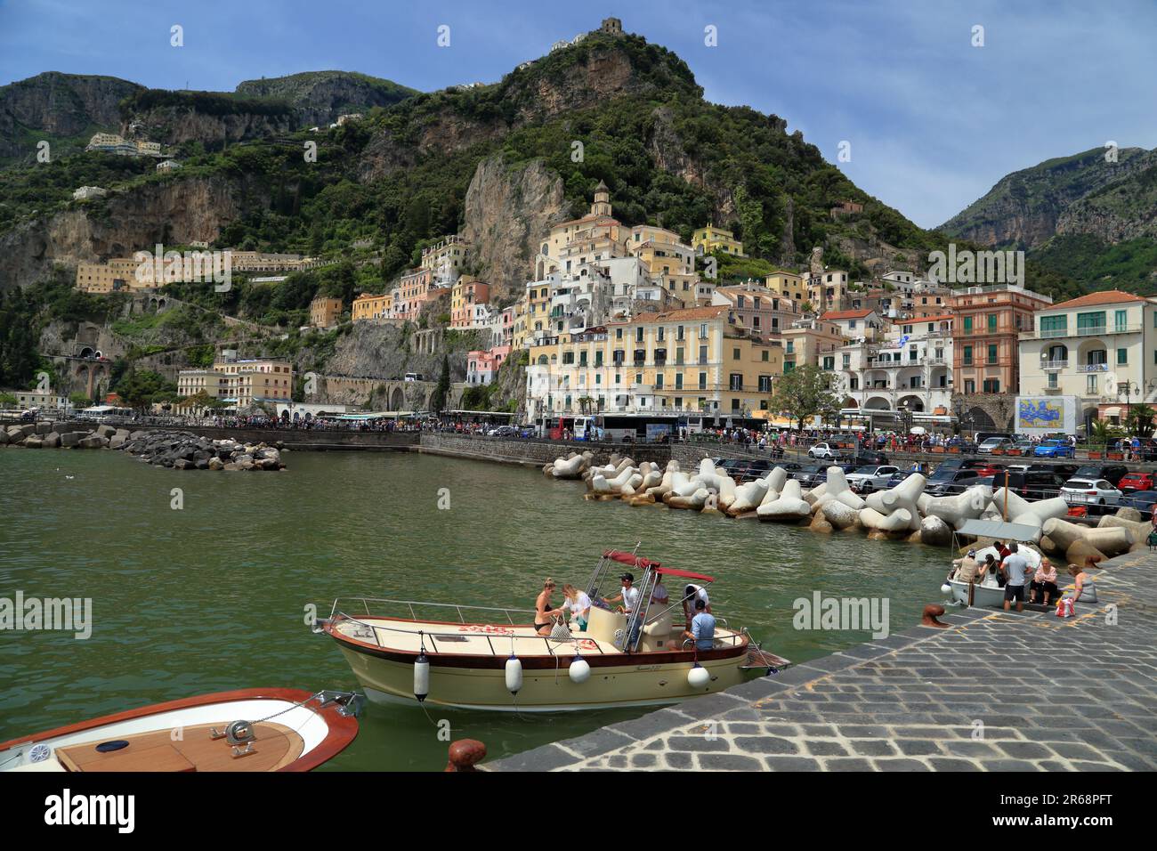 Amalfi Port / Porto di Amalfi. Amalfi Coast (Costiera amalfitana / Costa d'Amalfi) Stock Photo
