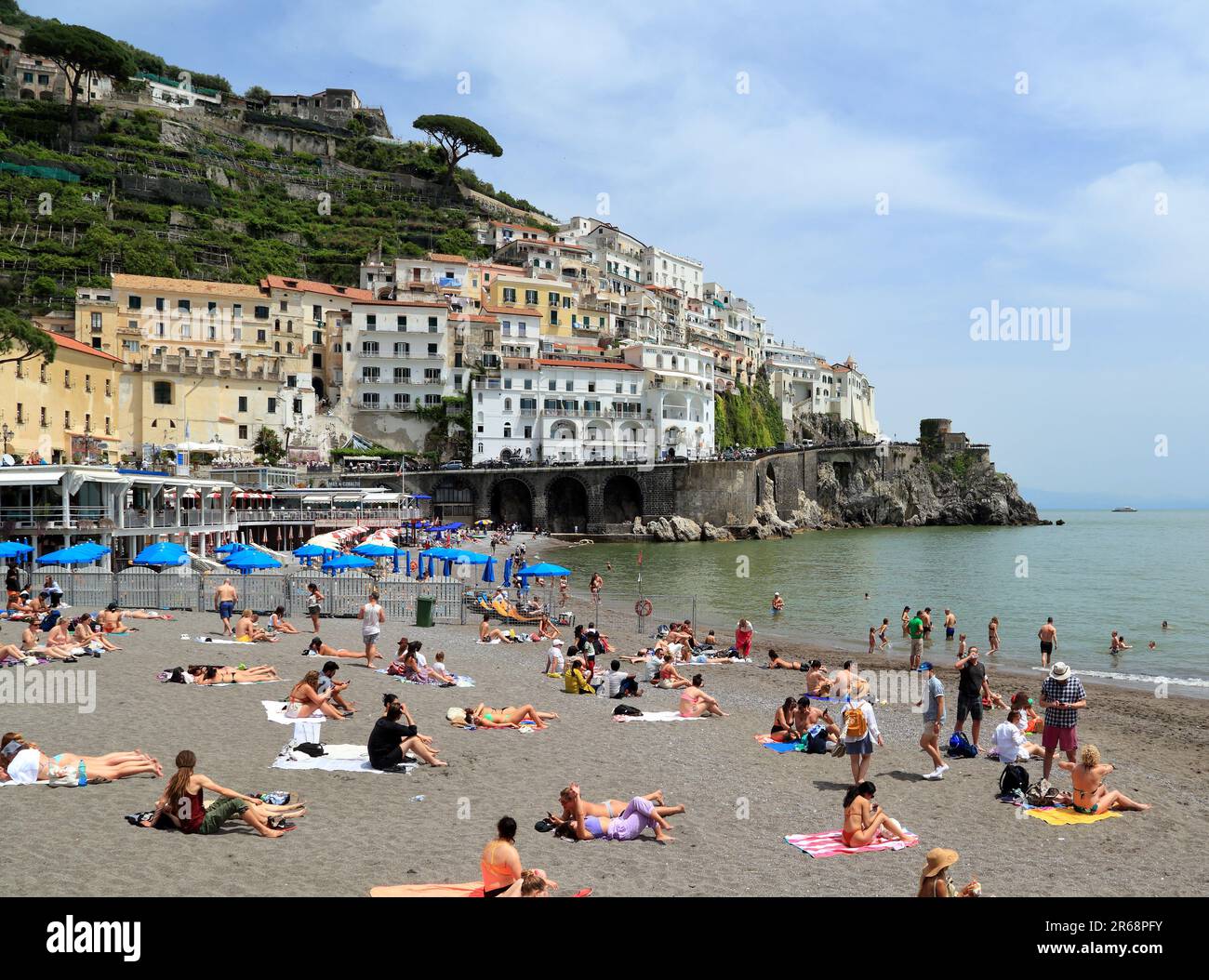 Amalfi beach, Amalfi Coast (Costiera amalfitana / Costa d'Amalfi) Stock Photo