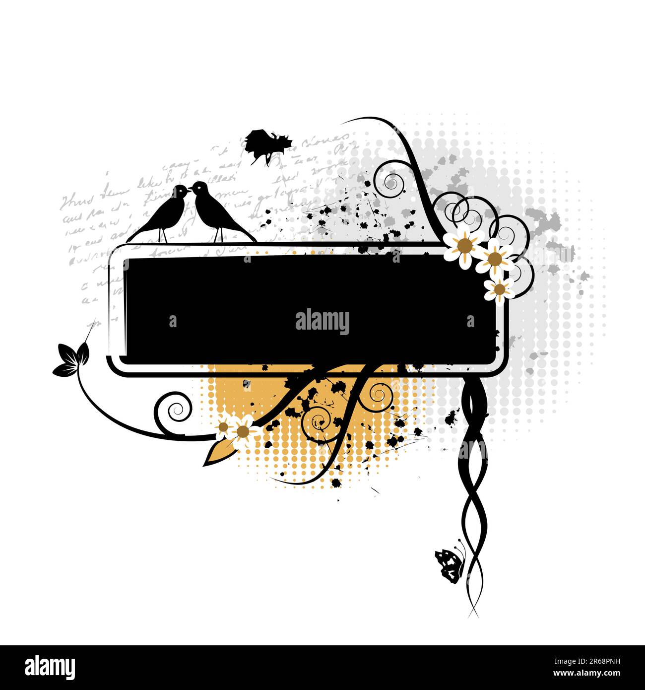 Grunge floral frame Stock Vector Image & Art - Alamy