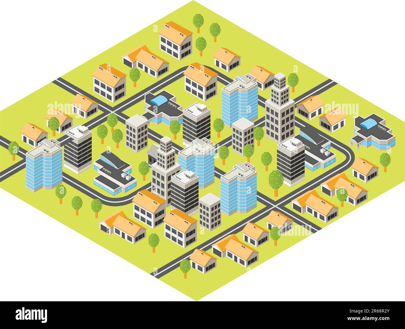 Residential buildings road Stock Vector Images - Alamy
