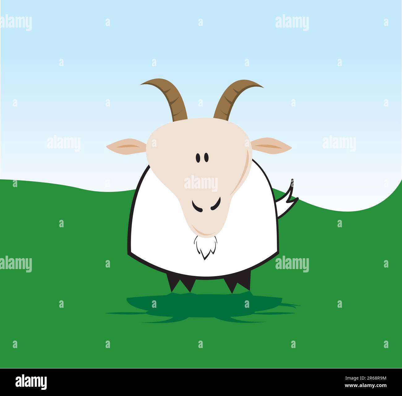 Billy goat in meadow Stock Vector