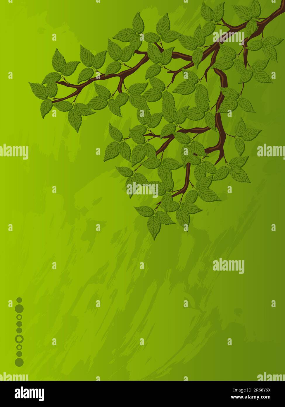 Grunge background with a tree branch. Vector illustration. Stock Vector