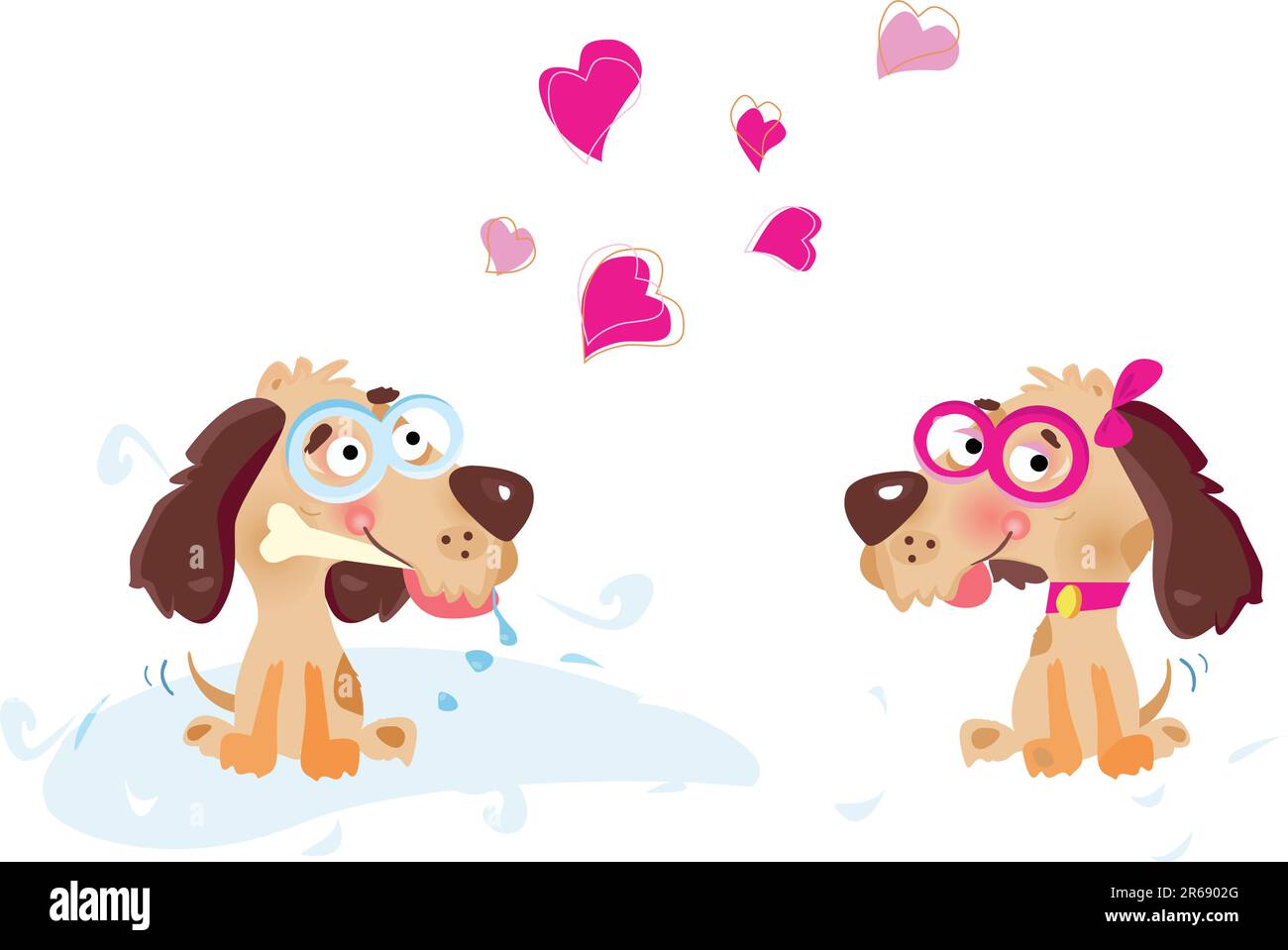 Dogs in love. Vector illustration. See more pictures in my portfolio! Stock Vector