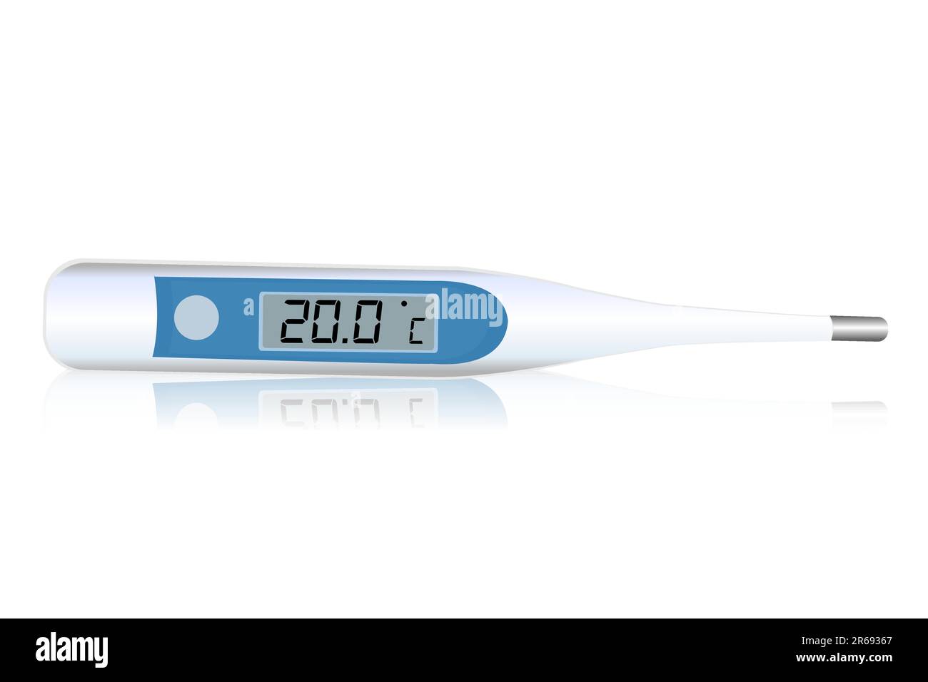 illustration of digital thermometer icon on white background Stock