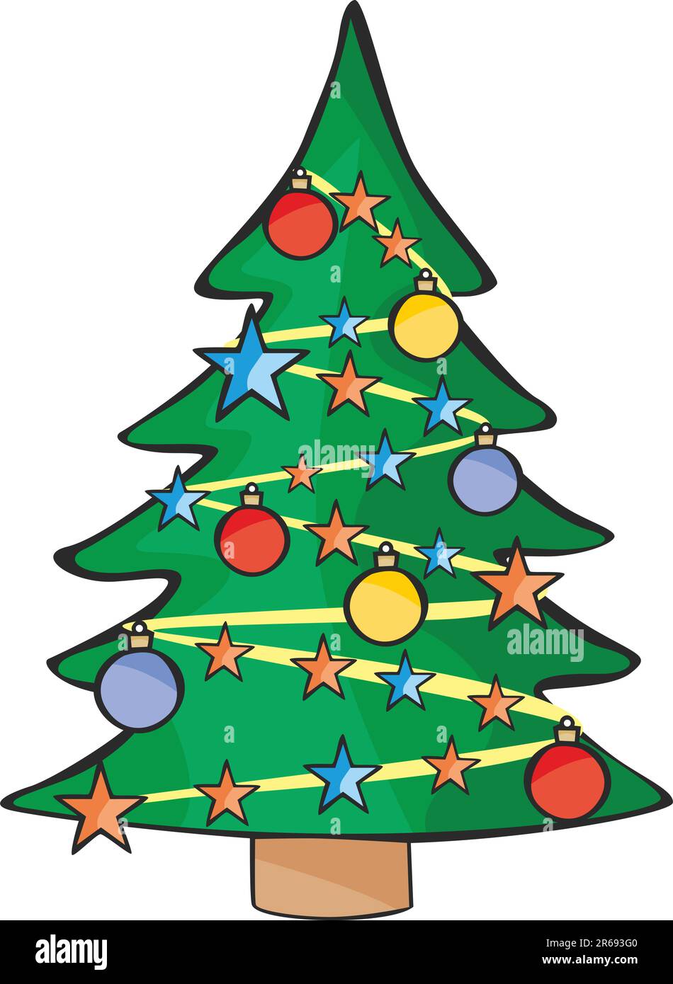 fully editable vector illustration of isolated christmas tree Stock ...