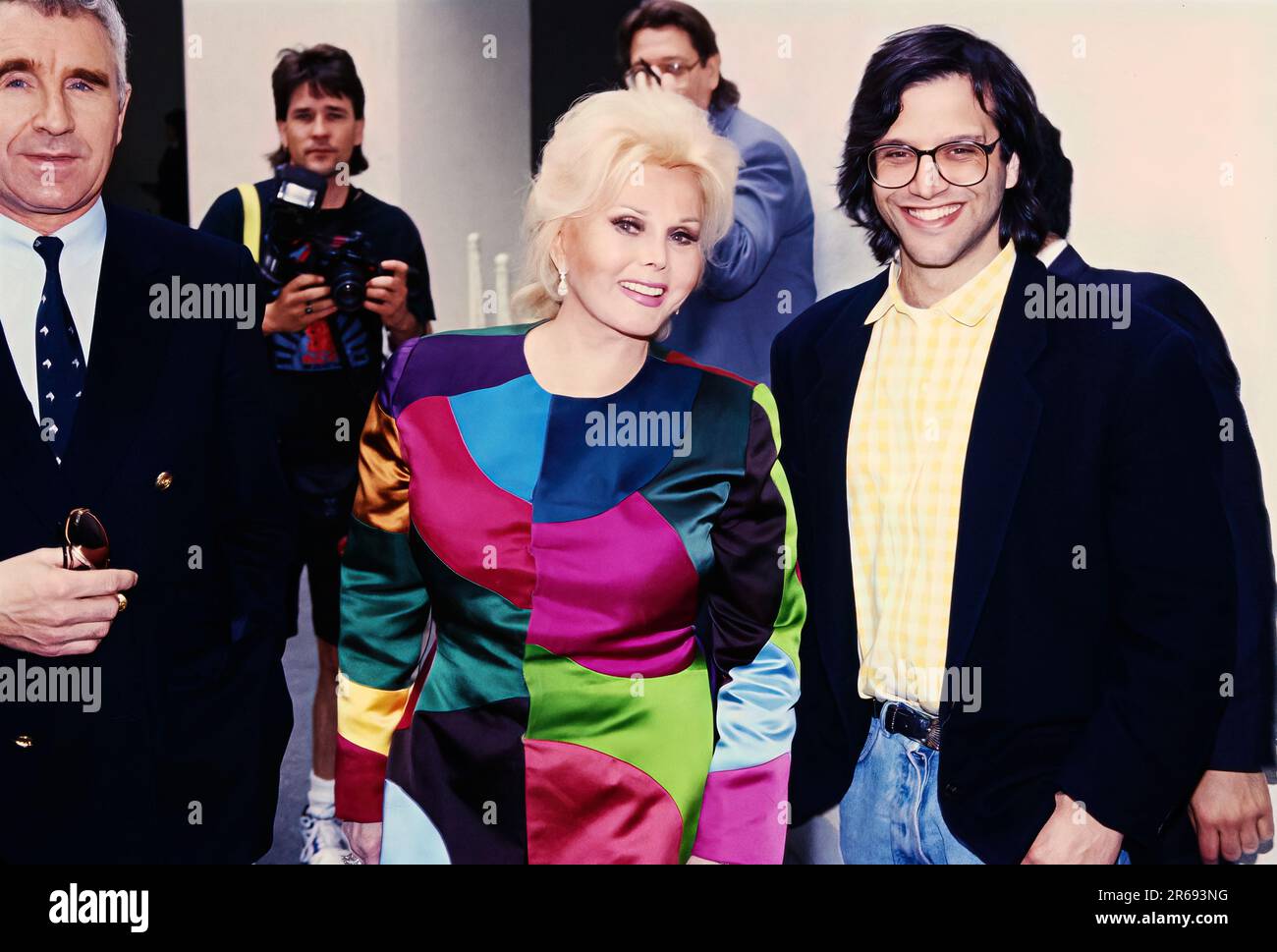 Celebrity photos from the 90s I shot on E6 in Hollywood. Here is a set with Zsa Zsa Gabor from Green Acres TV show, and friends at an awards show. Stock Photo