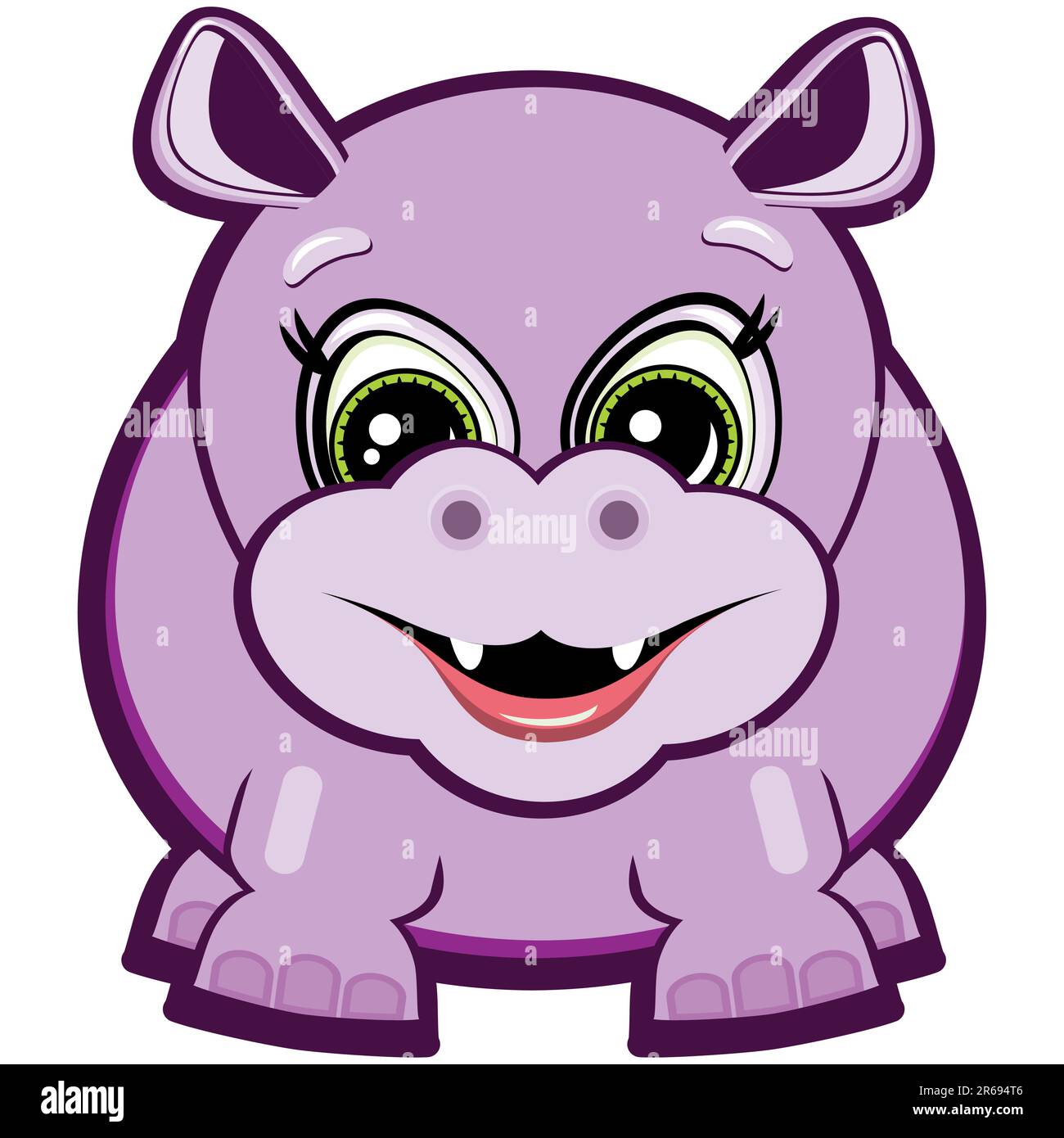 Painted purple hippo with a big smile Stock Vector Image & Art Alamy