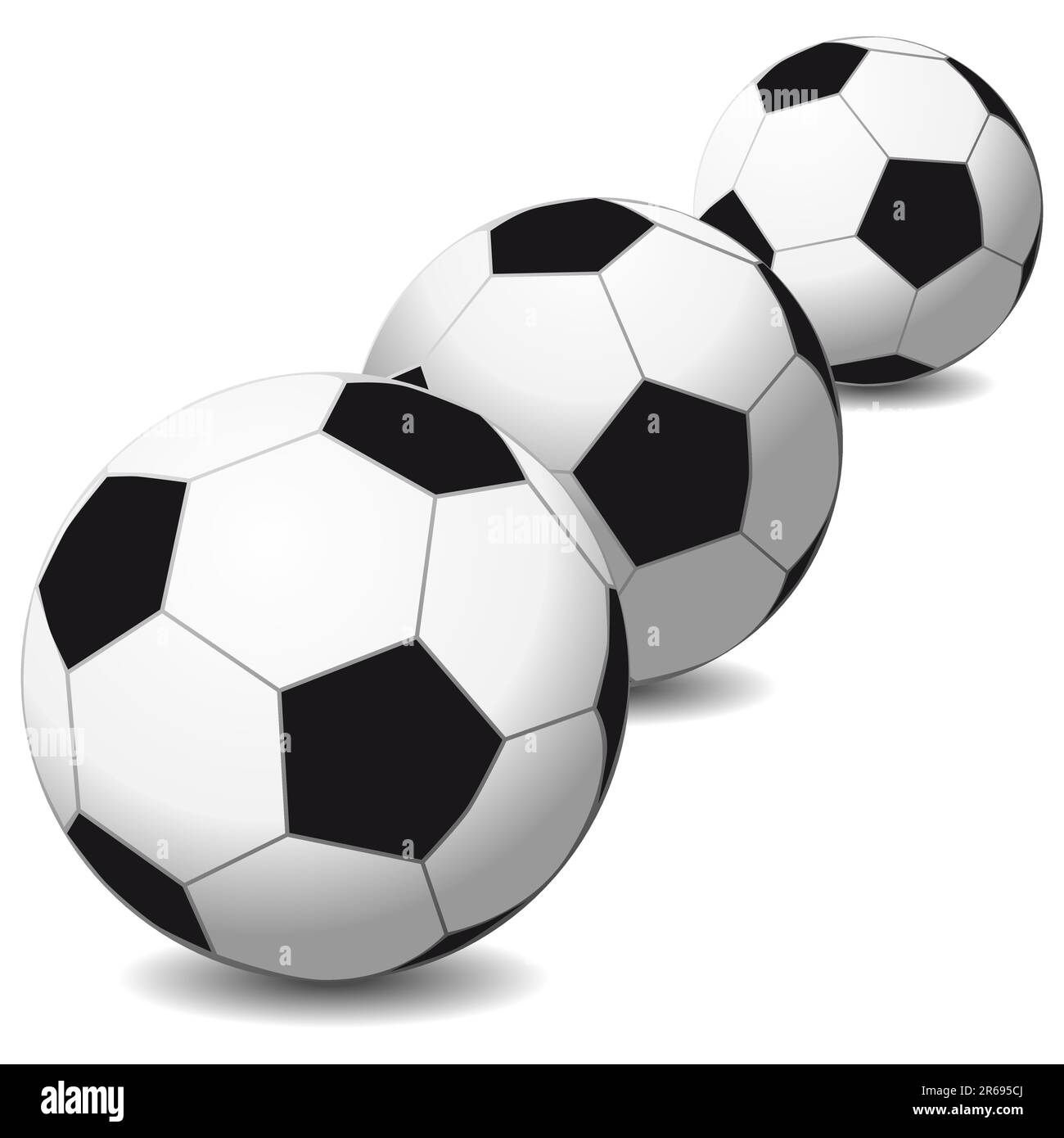 Soccer balls isolated on white background. Illustration for your design ...