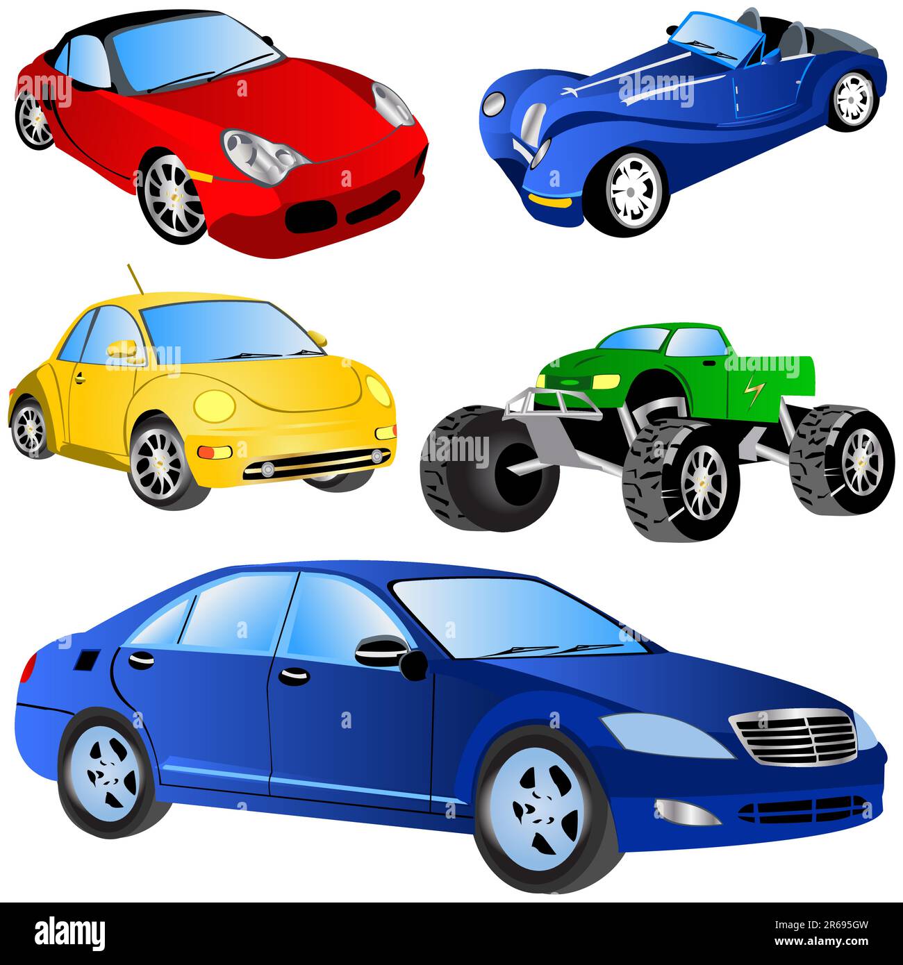 Vector Illustration Of Different Car Types Isolated On White Background vector-illustration-of-different-car-types-isolated-on-white-background