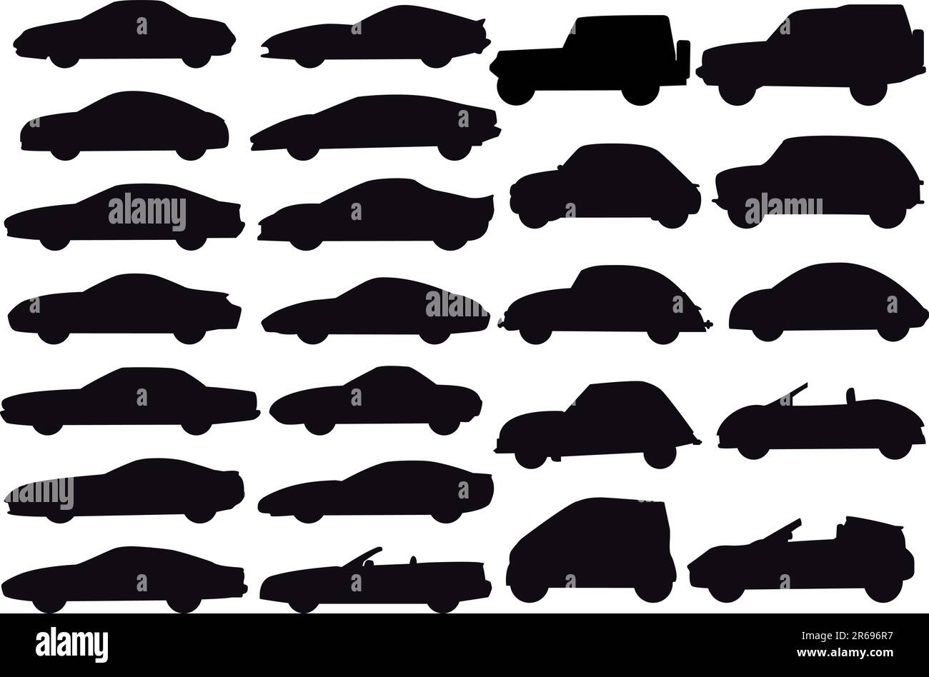 set of car silhouettes, vector Stock Vector