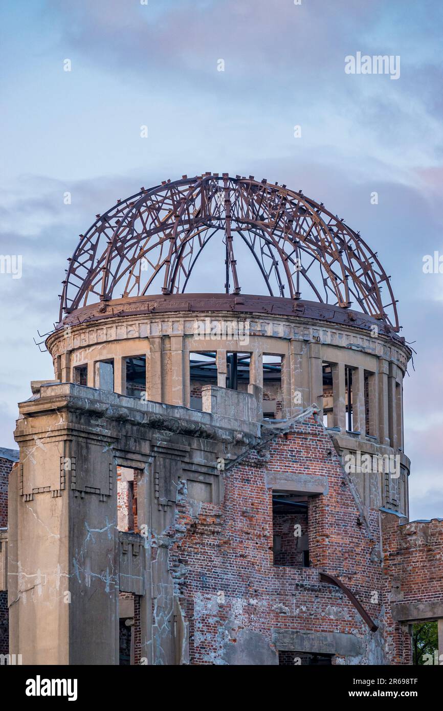 Atomic Bomb Dome at dusk Stock Photo