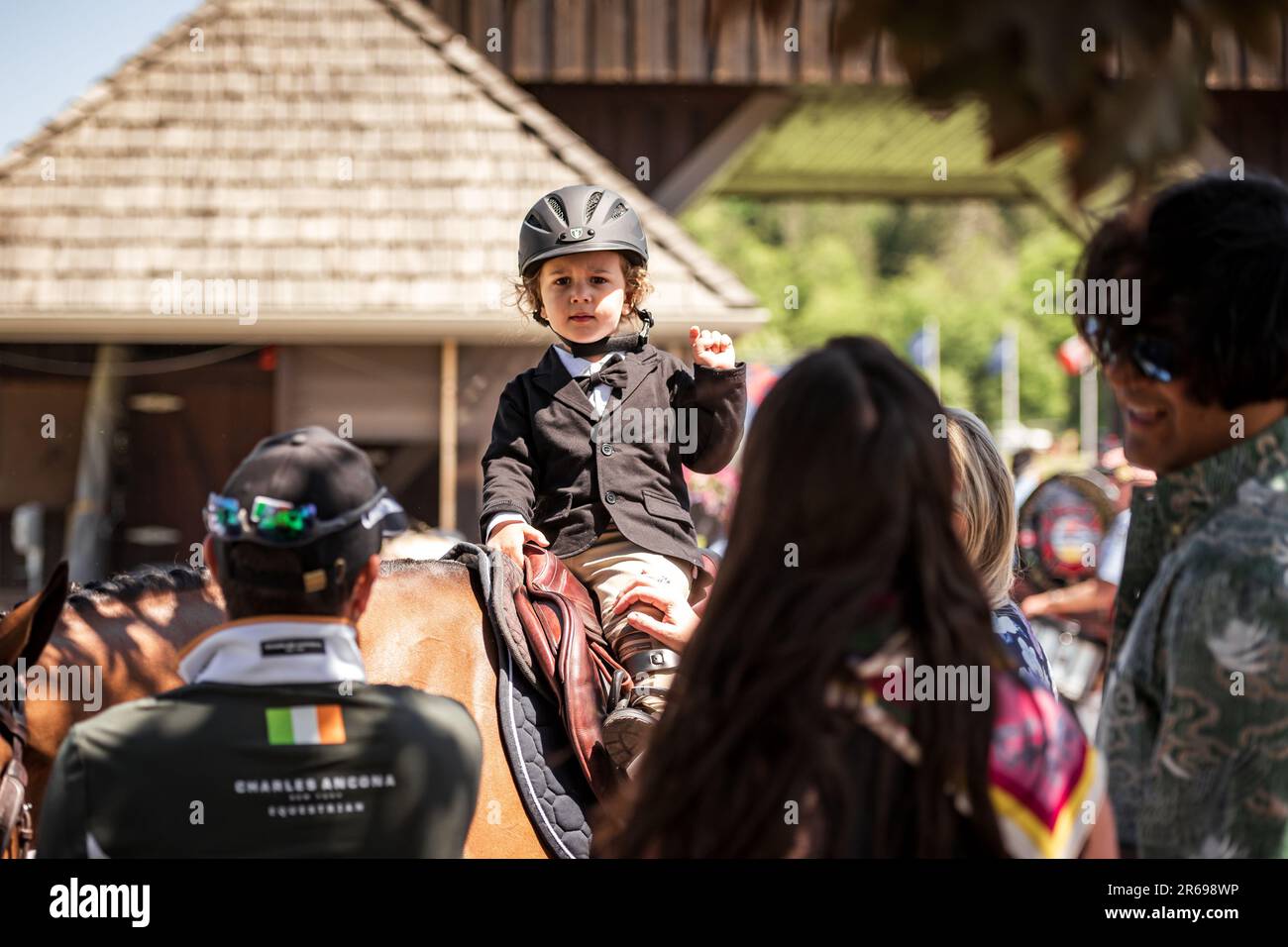 Lead line rider Stock Photo Alamy