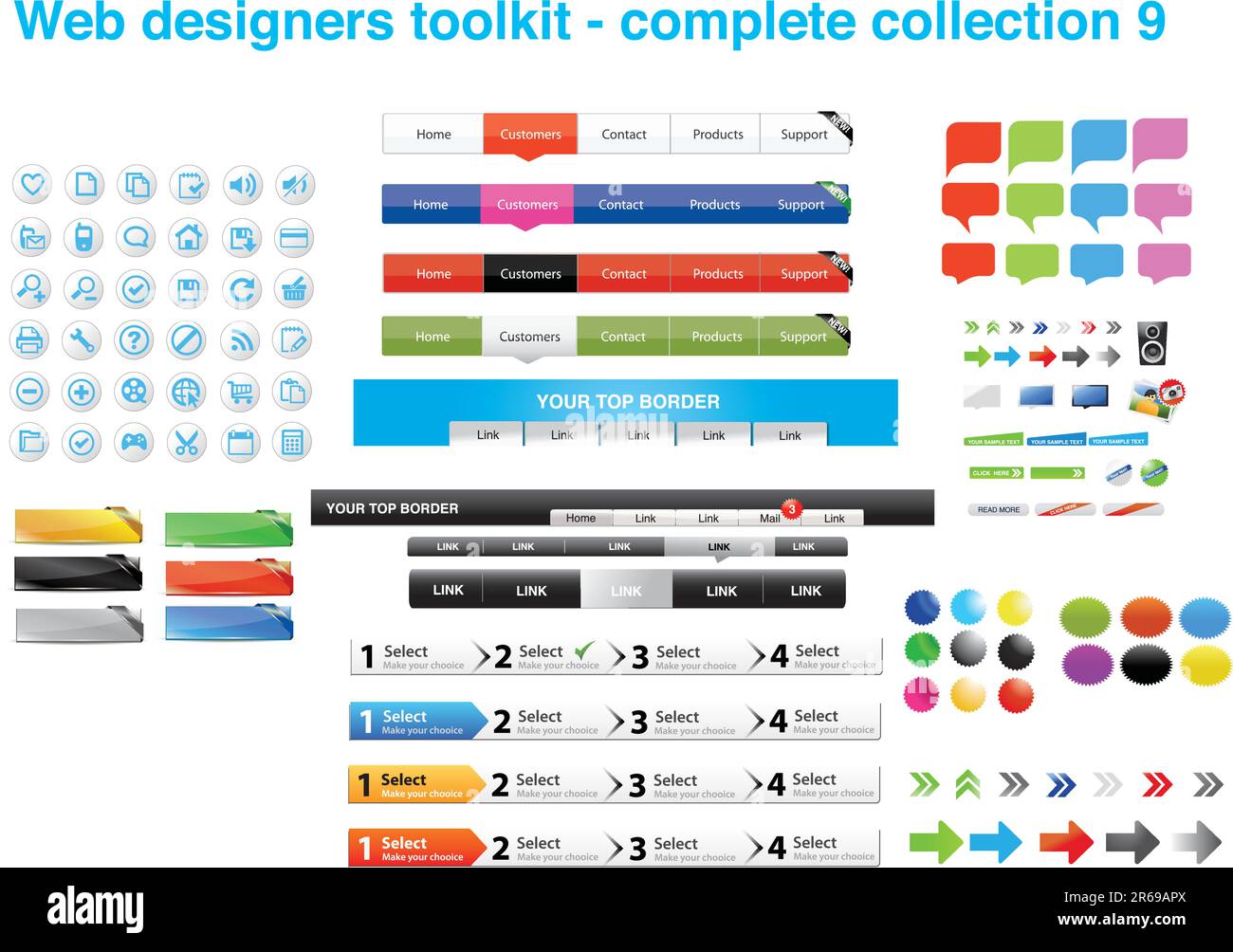 Web Designers toolkit series - Large collection of web graphics Stock ...