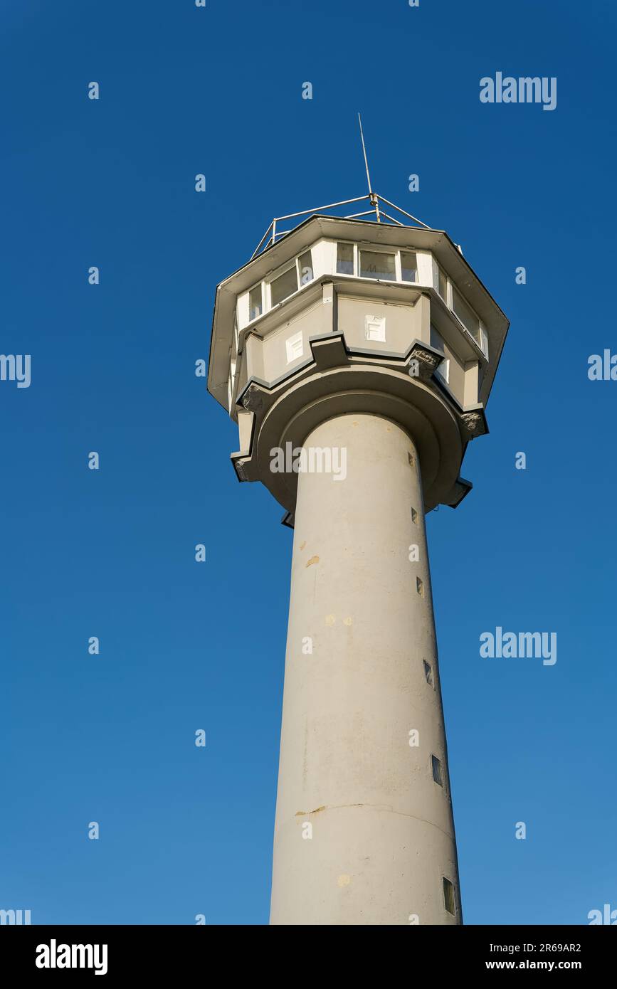 Former GDR border tower for surveillance of the coast of the Baltic Sea near Kühlungsborn in Germany Stock Photo